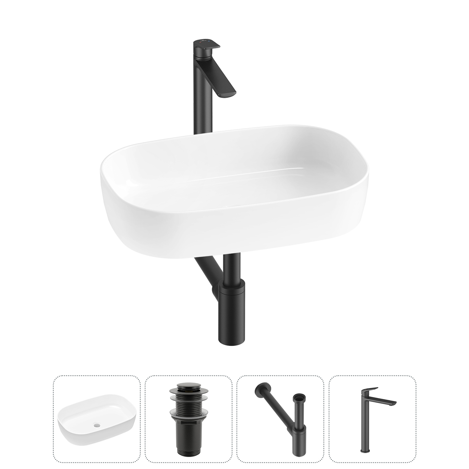 Изображение товара Раковина Lavinia boho bathroom sink slim 54 см белая глянцевая комплект