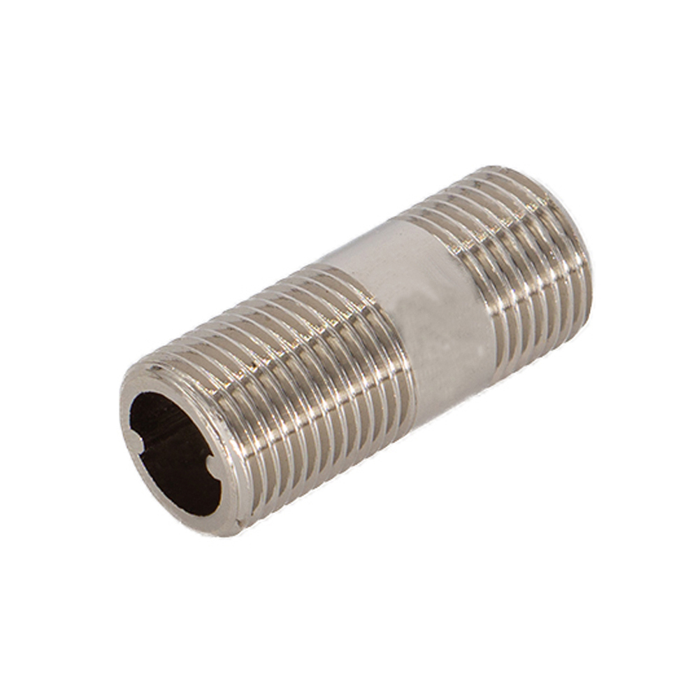Изображение товара Сгон латунный 1/2"x1/2" НР с никелированным покрытием для водопровода