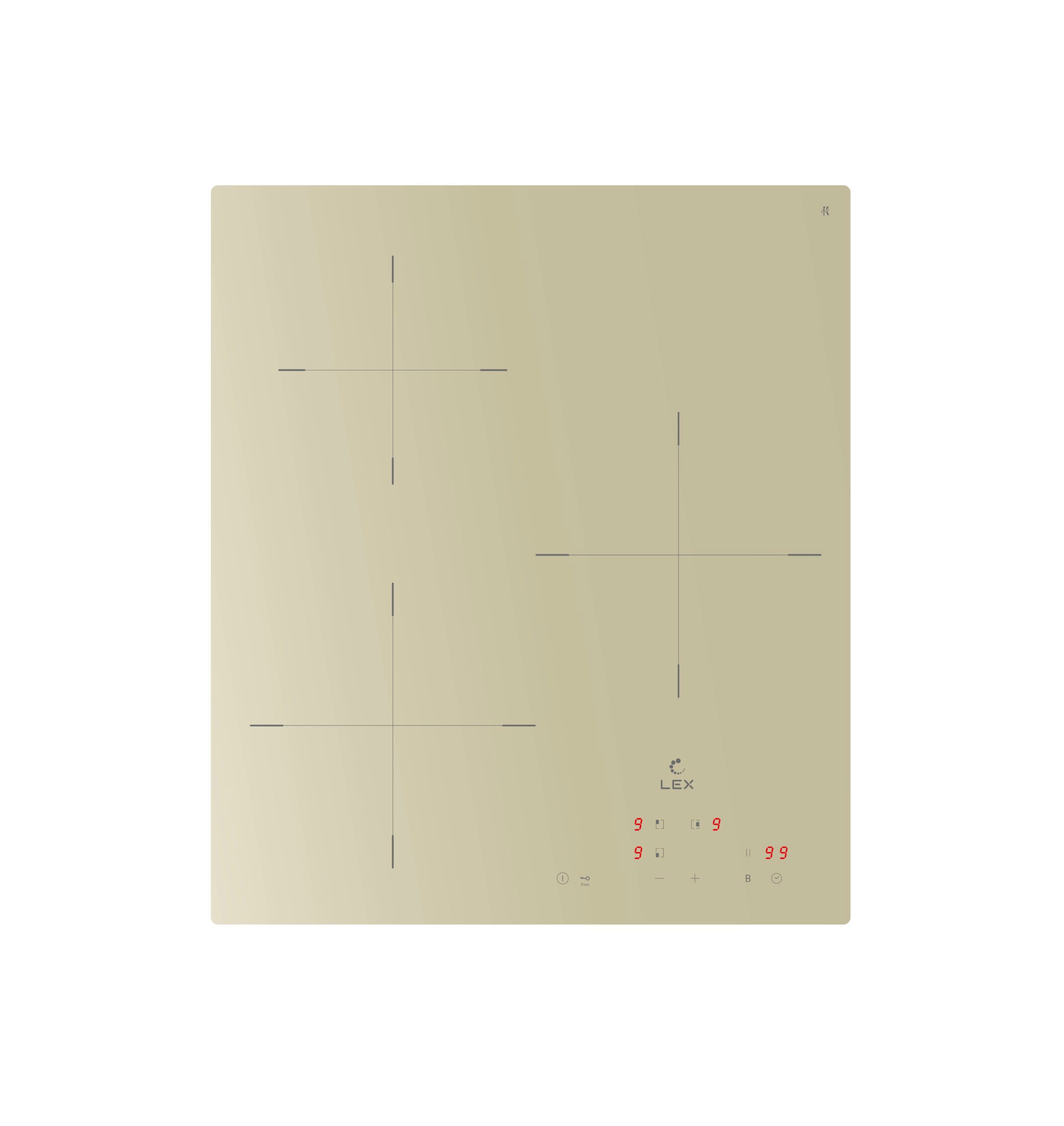 Изображение товара Встраиваемая индукционная плита Lex EVI 430A 45 см 3 конфорки бежевый