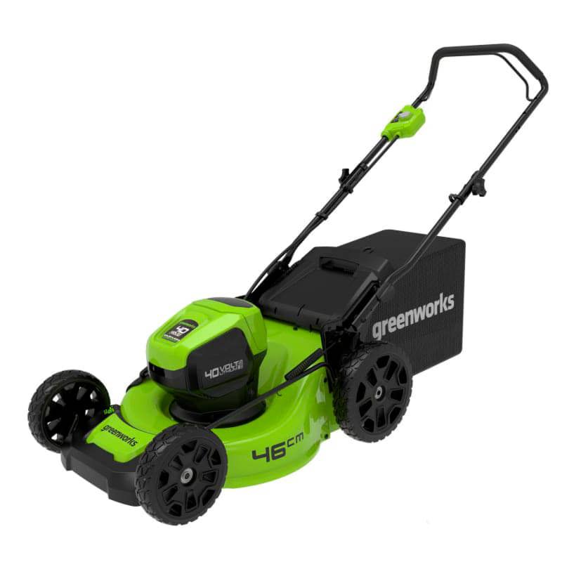 Изображение товара Газонокосилка аккумуляторная бесщёточная Greenworks 2514407UB 40 В 46 см 1x4 Ач АКБ и ЗУ в комплекте Изображение товара Газонокосилка аккумуляторная бесщёточная Greenworks 2514407UB 40 В 46 см 1x4 Ач АКБ и ЗУ в комплекте