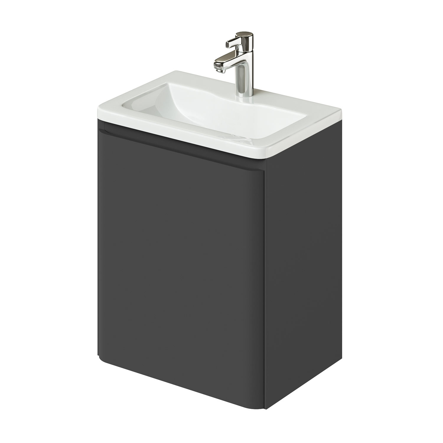 Изображение товара Тумба с раковиной подвесная распашная Итана Roberto 50 498x350x606 Графит