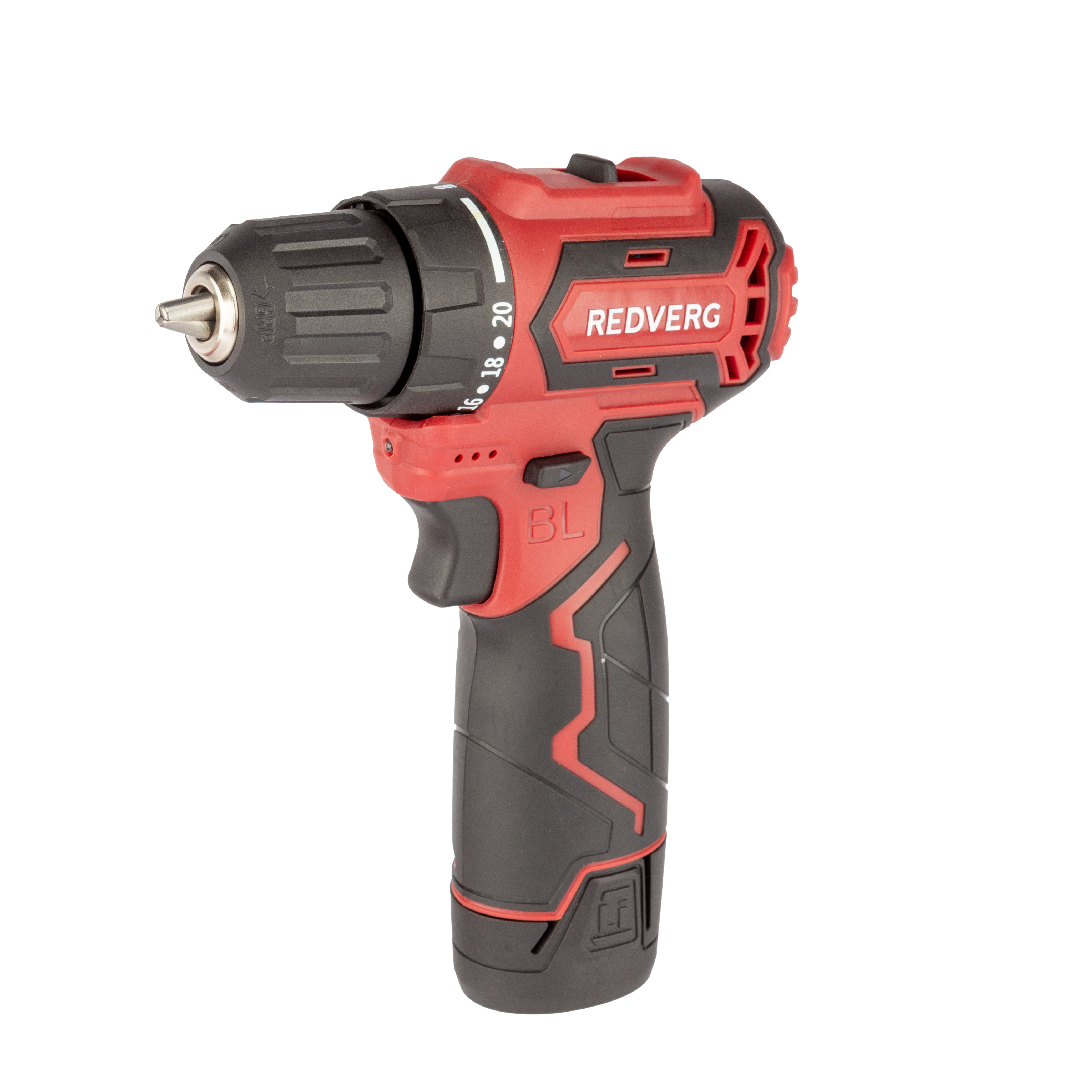 Изображение товара Шуруповерт аккумуляторный бесщеточный Redverg RD-SD12BL 12В 2x2 Ач высокое КПД