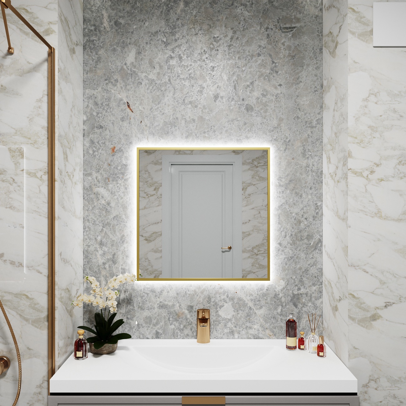 Изображение товара Зеркало со встроенной подсветкой One mirror 7070зсх 70x70 см Изображение товара Зеркало со встроенной подсветкой One mirror 7070зсх 70x70 см
