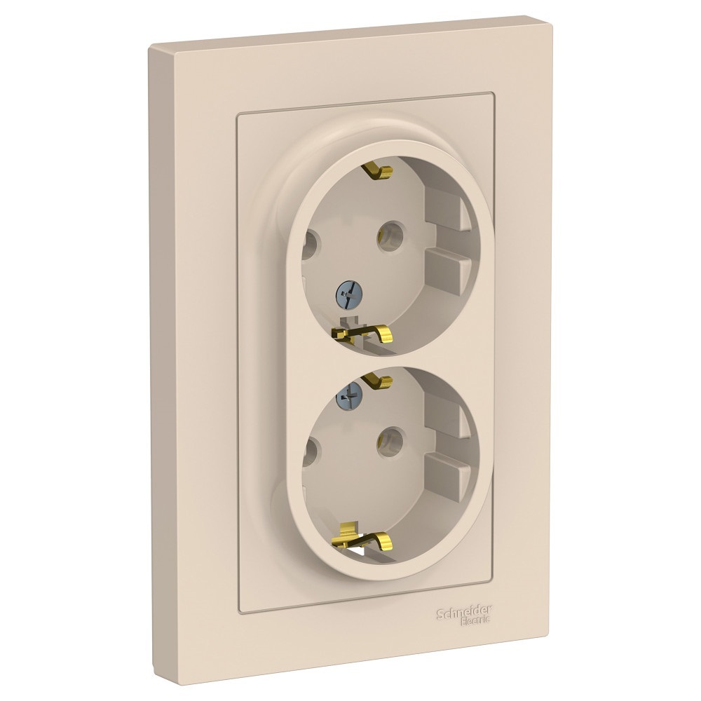 Изображение товара Силовая розетка встраиваемая Systeme electric AtlasDesign ATN000224 с заземлением цвет бежевый Изображение товара Силовая розетка встраиваемая Systeme electric AtlasDesign ATN000224 с заземлением цвет бежевый
