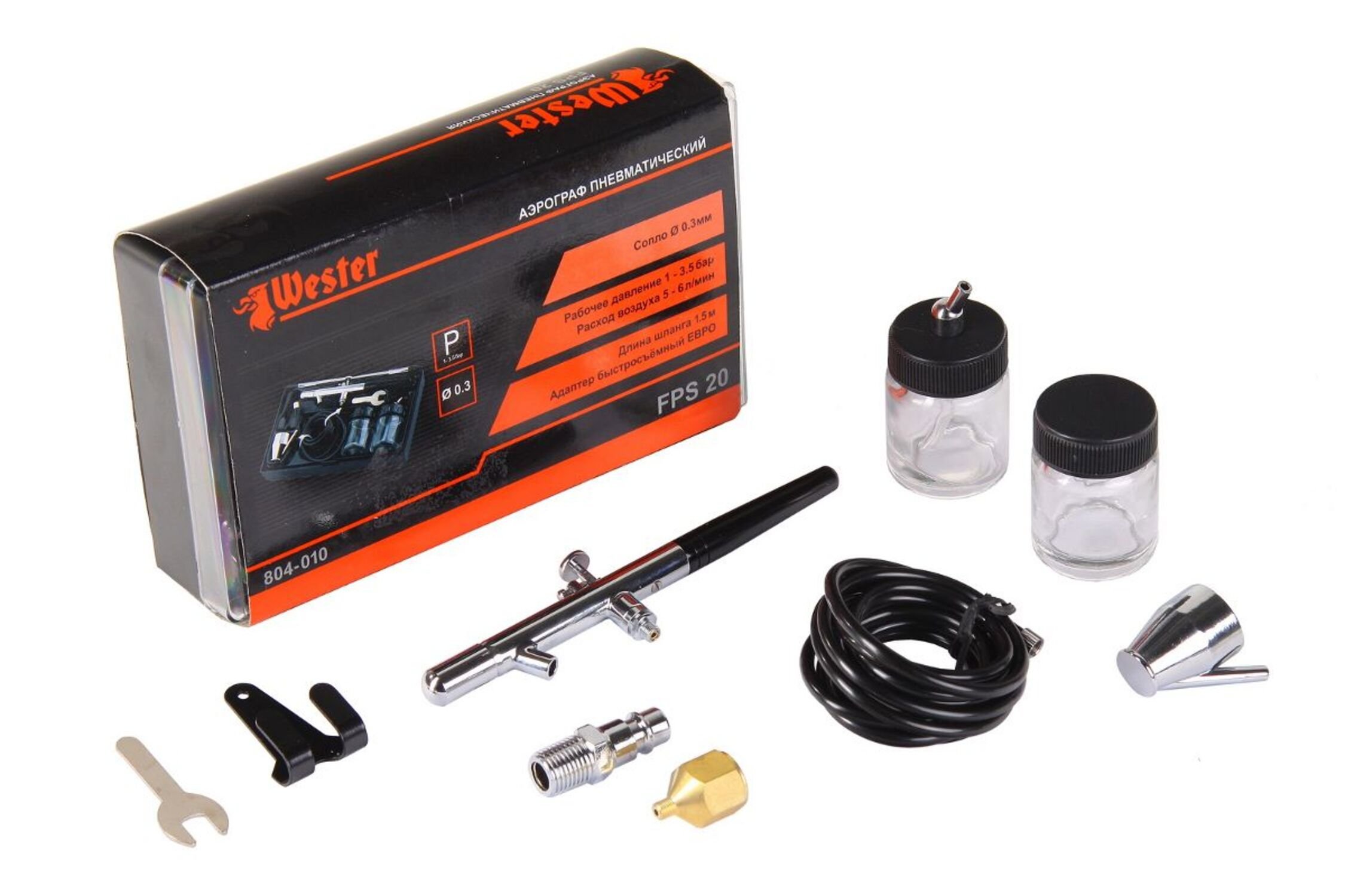 Изображение товара Аэрограф пневматический Wester FPS-20 HP нижний бак 6 л/мин 0.06 л