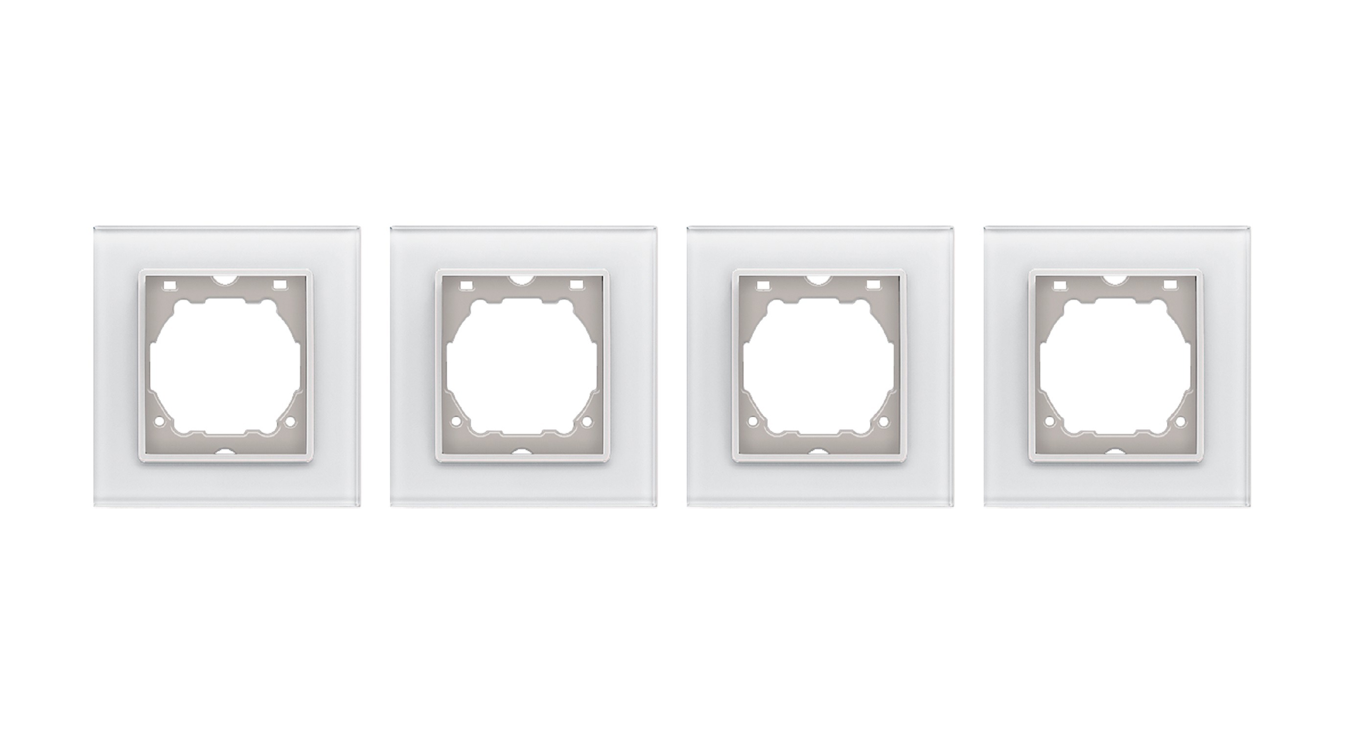 Изображение товара Рамка для розеток и выключателей Vesta-electric Exclusive 4 поста цвет белый