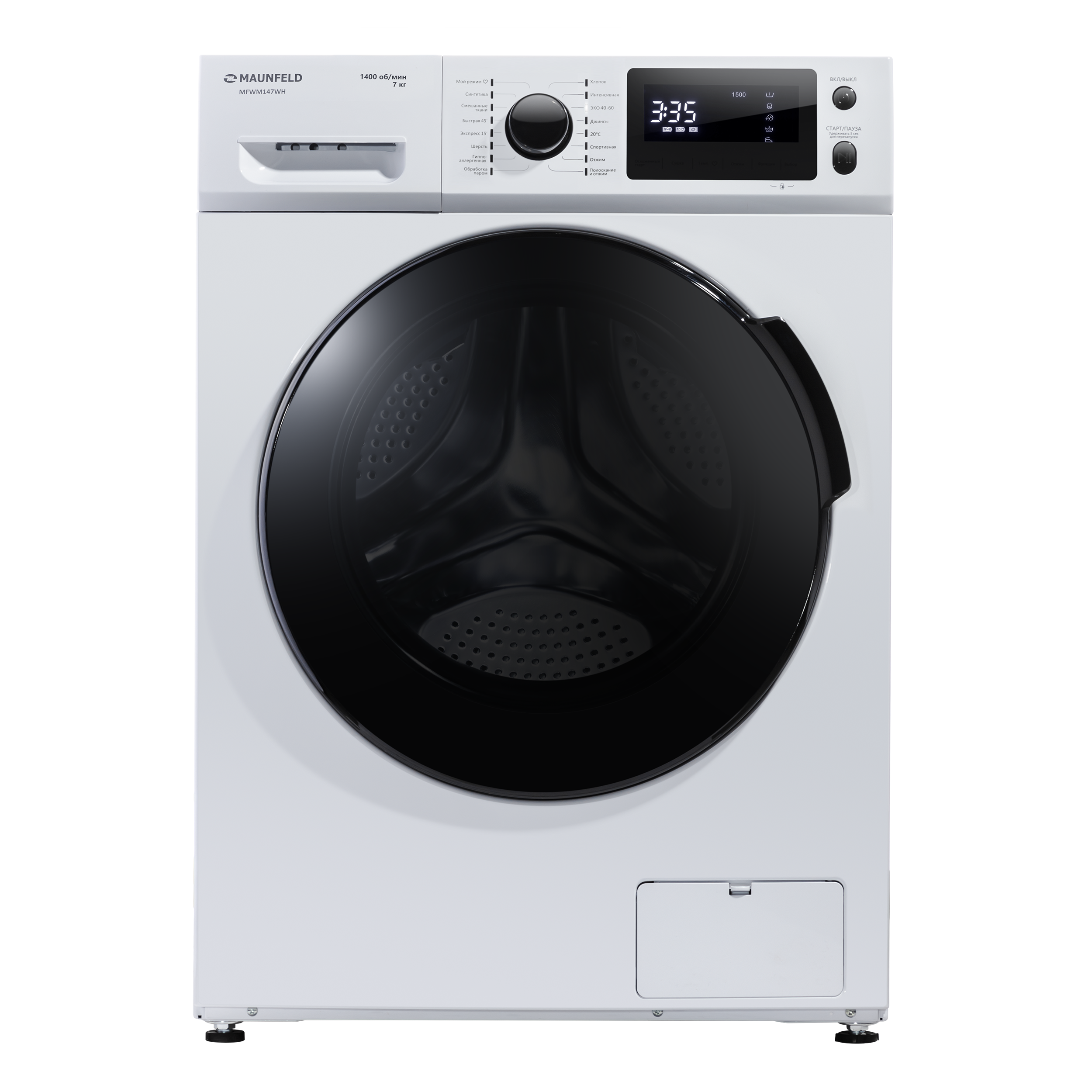 Изображение товара Стиральная машина Maunfeld MFWM147WH с функцией пара, 7 кг, 16 программ