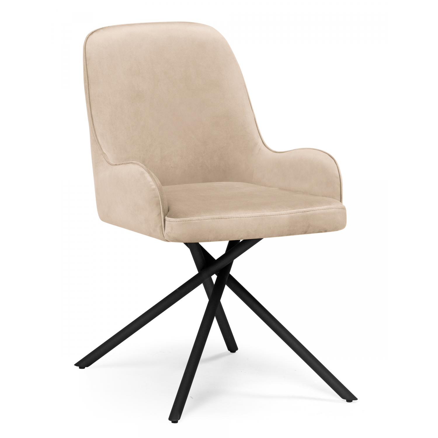 Изображение товара Стул Woodville 586776 из велюра на металлокаркасе черный 42x82x56 см