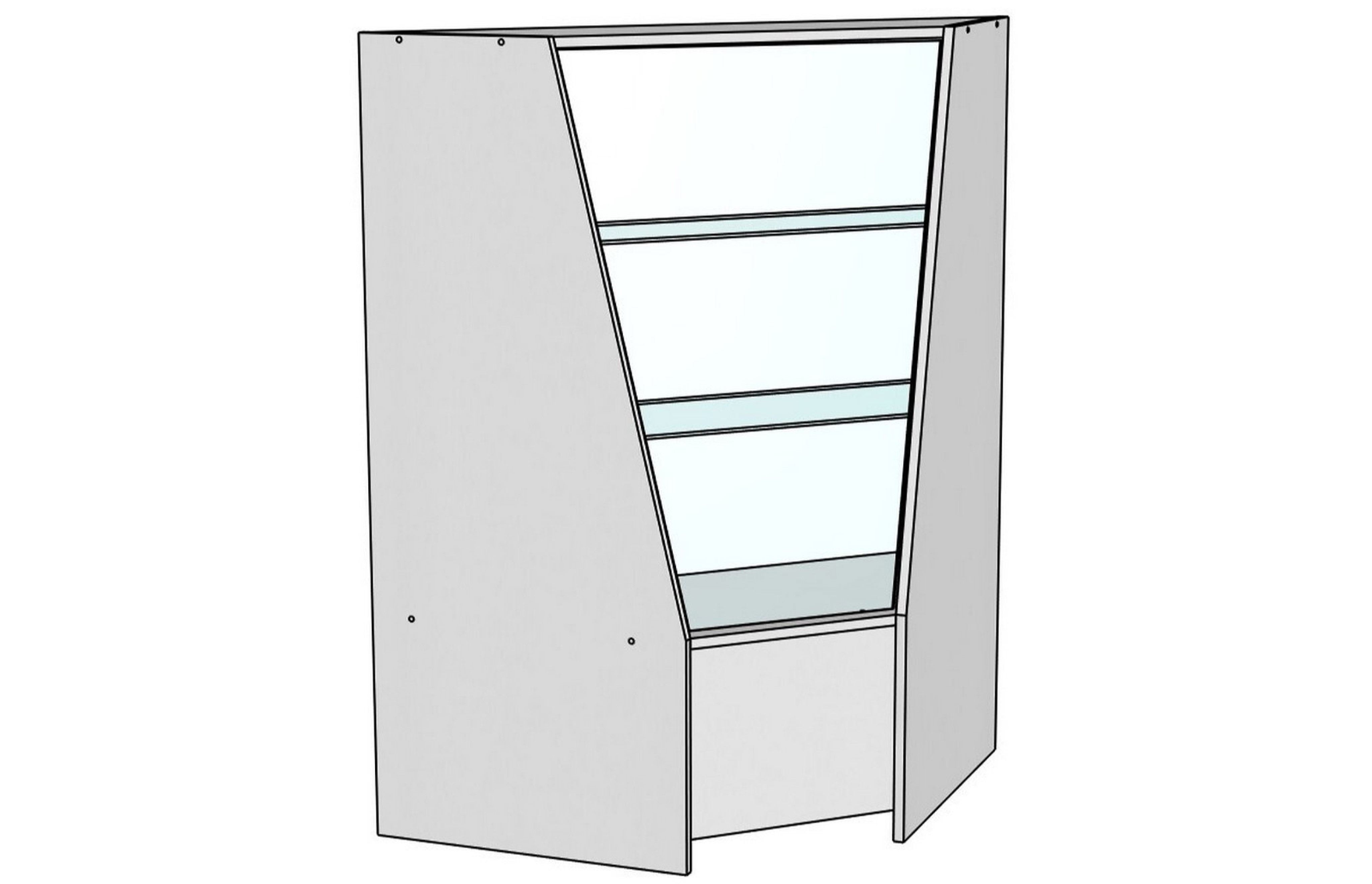 Изображение товара Шкаф-витрина 75x120 см Универсал с наклонным стеклом серый