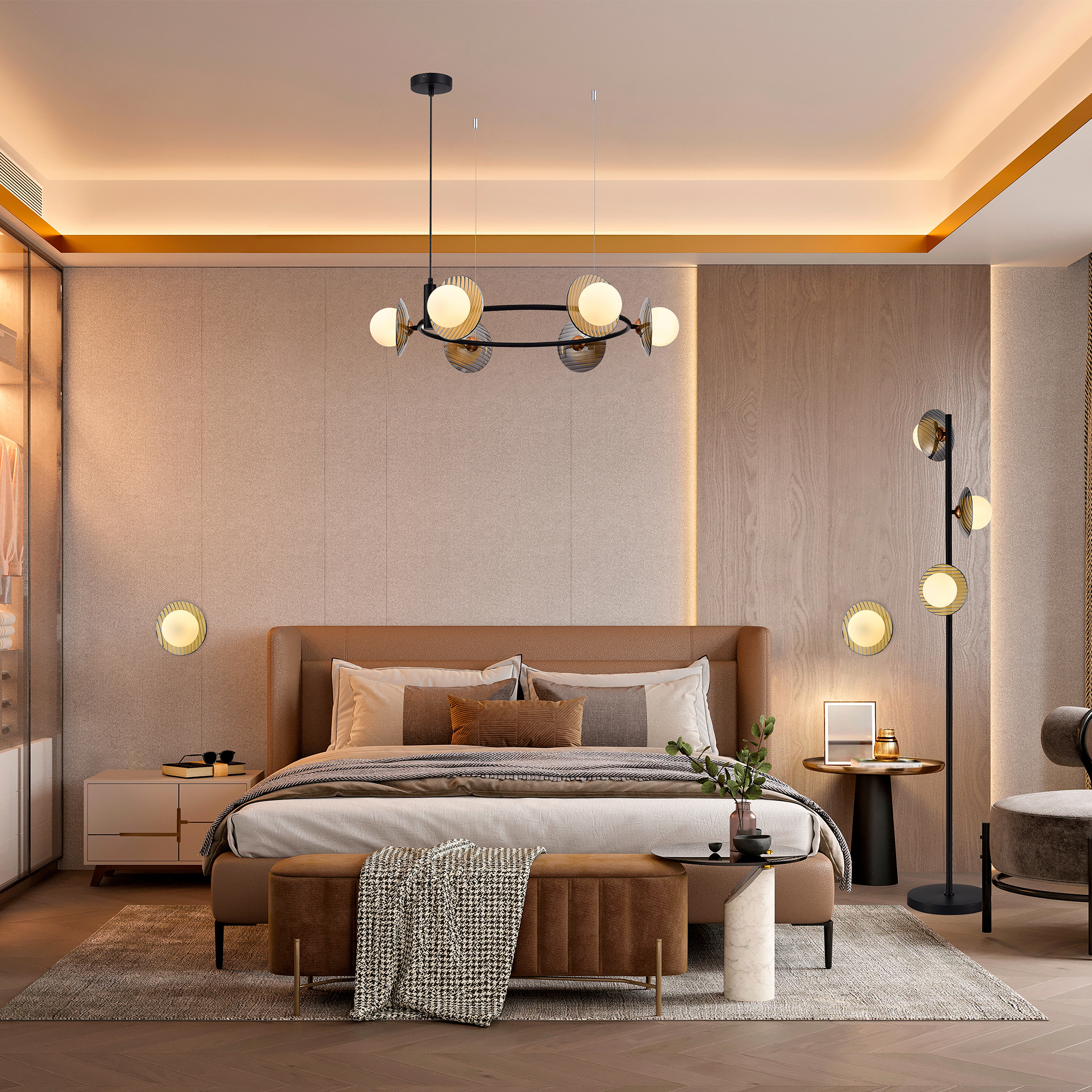 Изображение товара Люстра подвесная светодиодная St luce Noon Sl1521.413.06 11 м² теплый белый (желтый) свет цвет черный Изображение товара Люстра подвесная светодиодная St luce Noon Sl1521.413.06 11 м² теплый белый (желтый) свет цвет черный