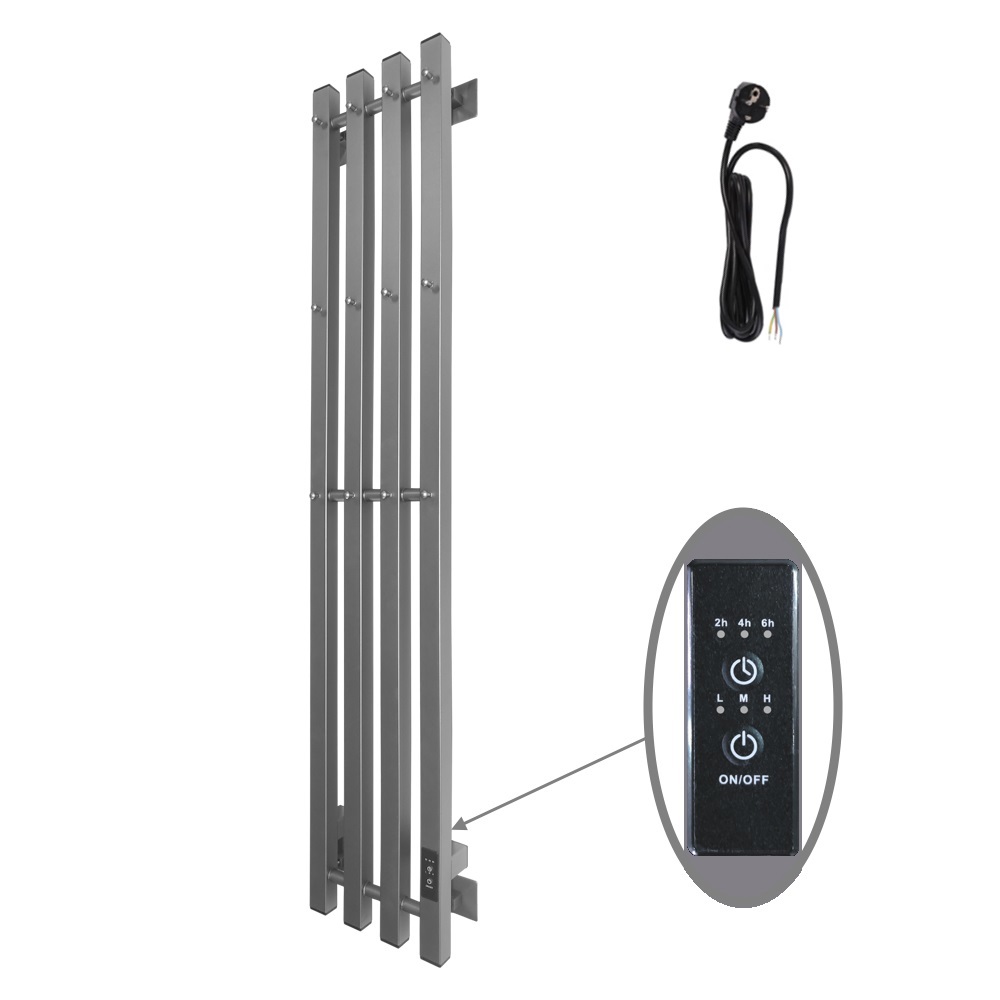 Изображение товара Электрический полотенцесушитель Altasan Арго Люкс Проф 210x1200 мм 76 Вт с терморегулятором цвет гр