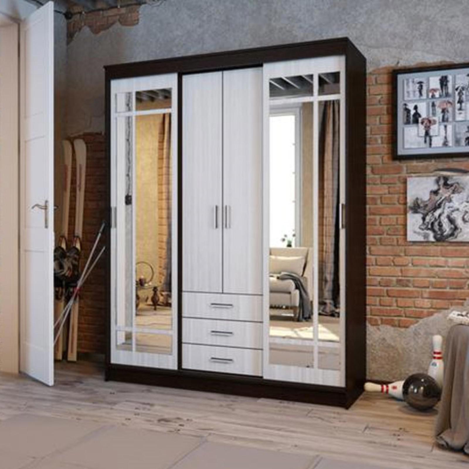 Изображение товара Шкаф-купе Клик мебель Николь 170x58x220 см Венге классический стиль