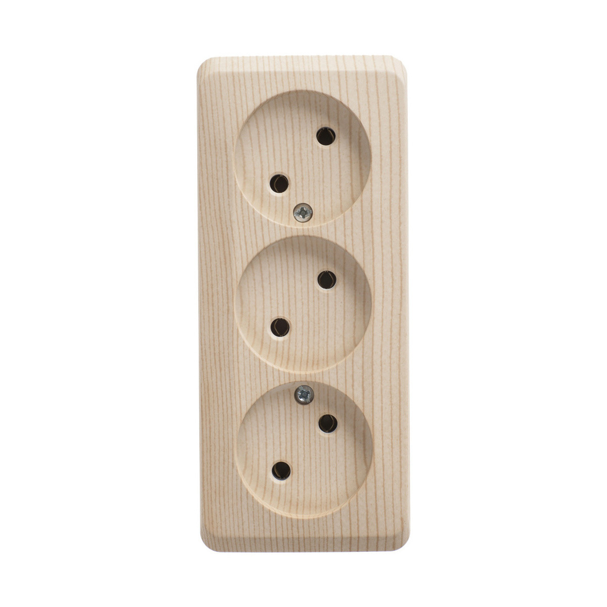 Изображение товара Розетка тройная накладная Systeme Electric Этюд сосна 3 поста