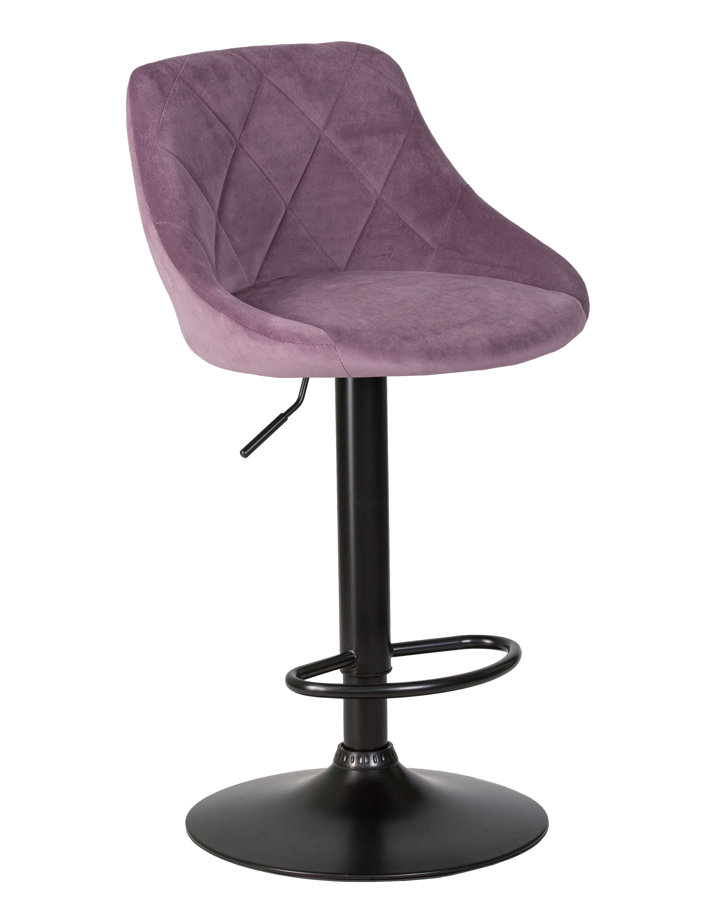 Изображение товара Барный стул Dobrin Logan Black LM 45.50x106.50x45 см велюр цвет сиреневый