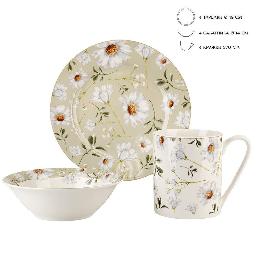 Изображение товара Столовый набор из фарфора Camila Nouvelle 12 предметов 4 персоны