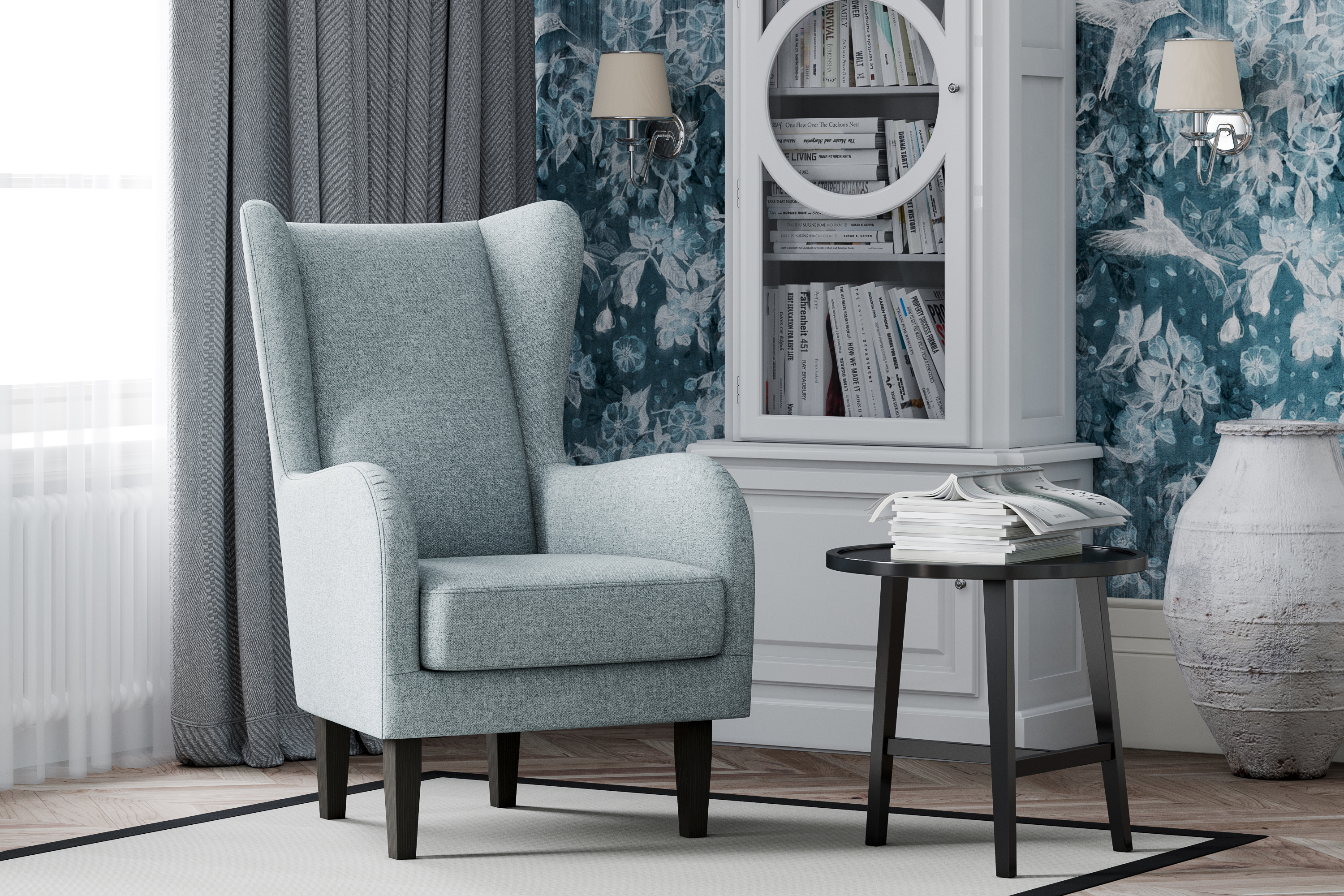 Изображение товара Кресло Silva Шеффилд 72x112x95 см классика и современность серо-голубой цвет