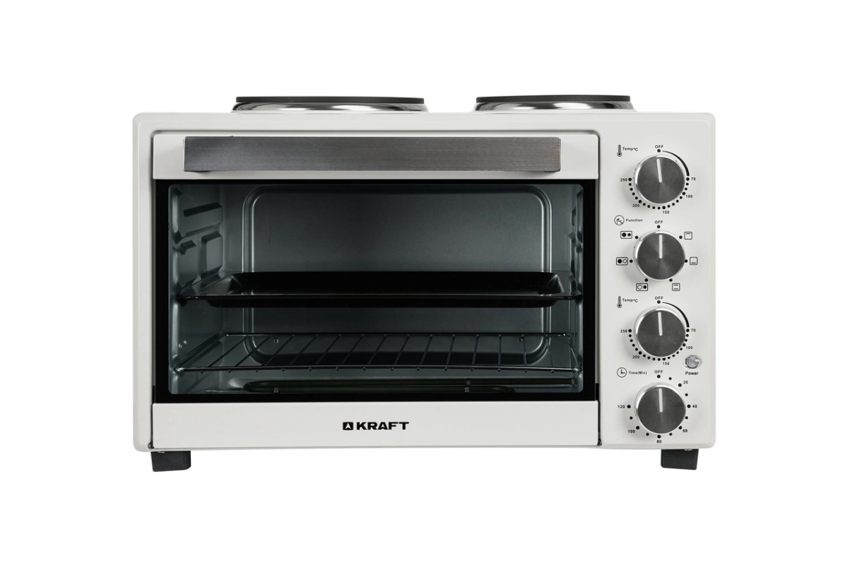 Изображение товара Электропечь Kraft KFC-MOHP 380 HW 38л белая с конфорками и таймером