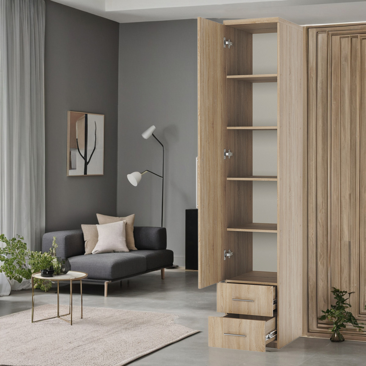 Изображение товара Шкаф распашной Мелодия МПЯ-11 30х45 Дуб Сонома классический стиль