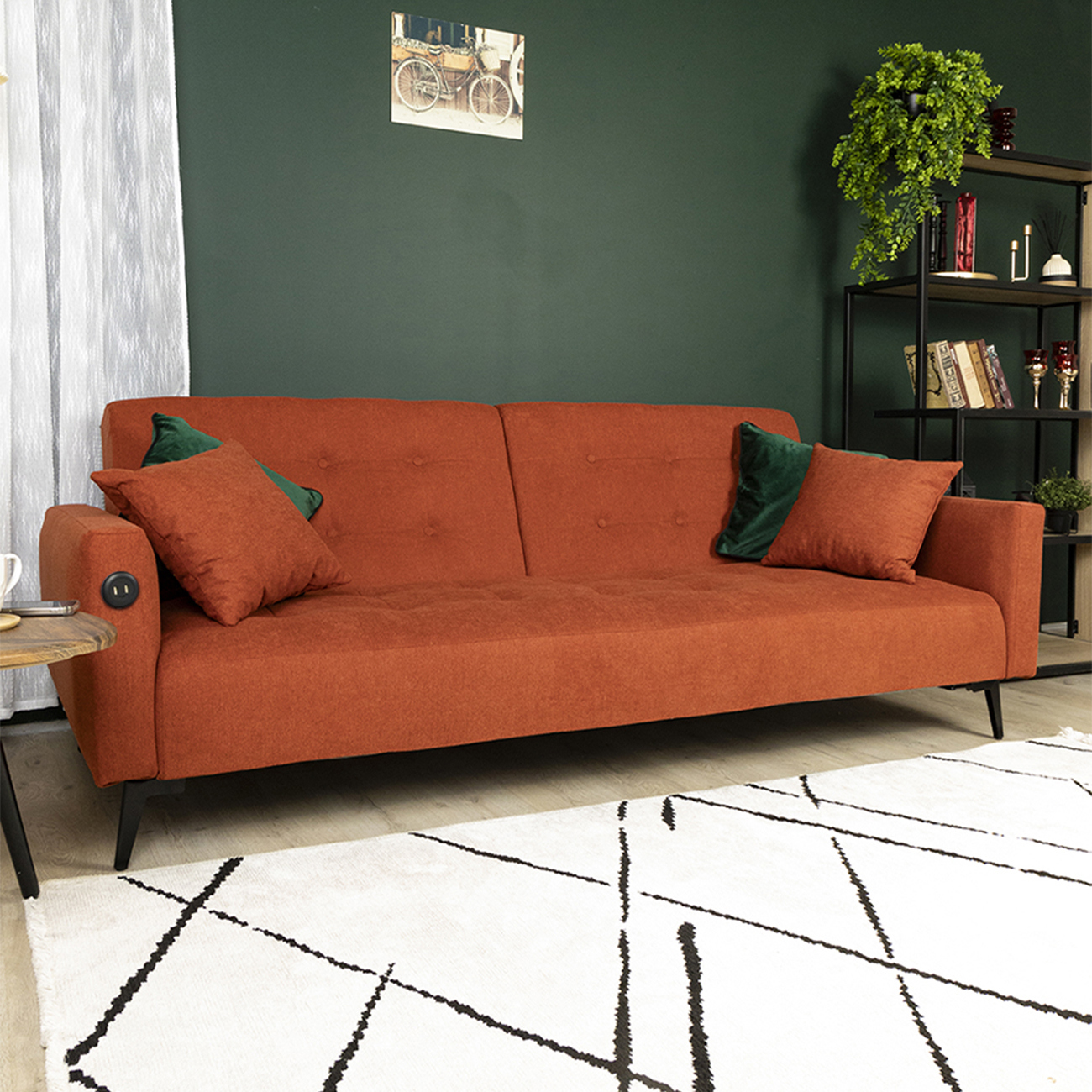 Изображение товара Диван Мафтин Аллаки 214x83x94 см терракотовый шенилл