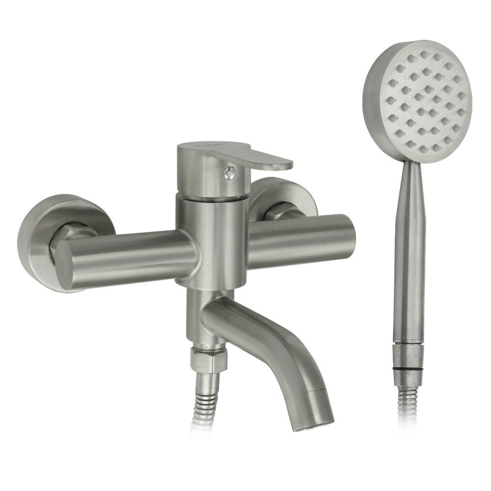 Изображение товара Смеситель для ванны Magnus 9184 однорычажный с душевой лейкой цвет сатин