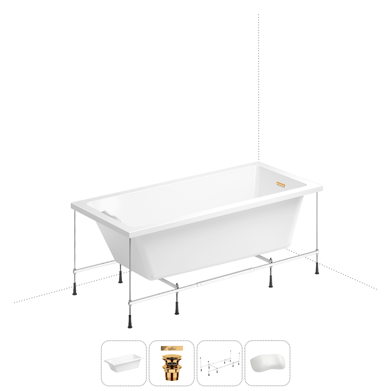 Изображение товара Прямоугольная ванна WELLSEE 20212792R акрил 180x85см