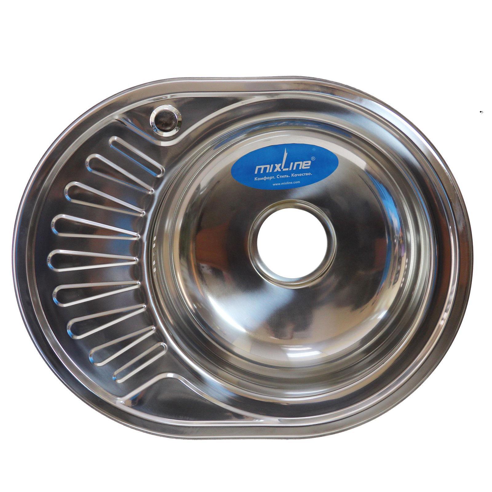 Изображение товара Врезная мойка Mixline 528191 45x57 см глубина чаши 16 см нержавеющая сталь цвет хром