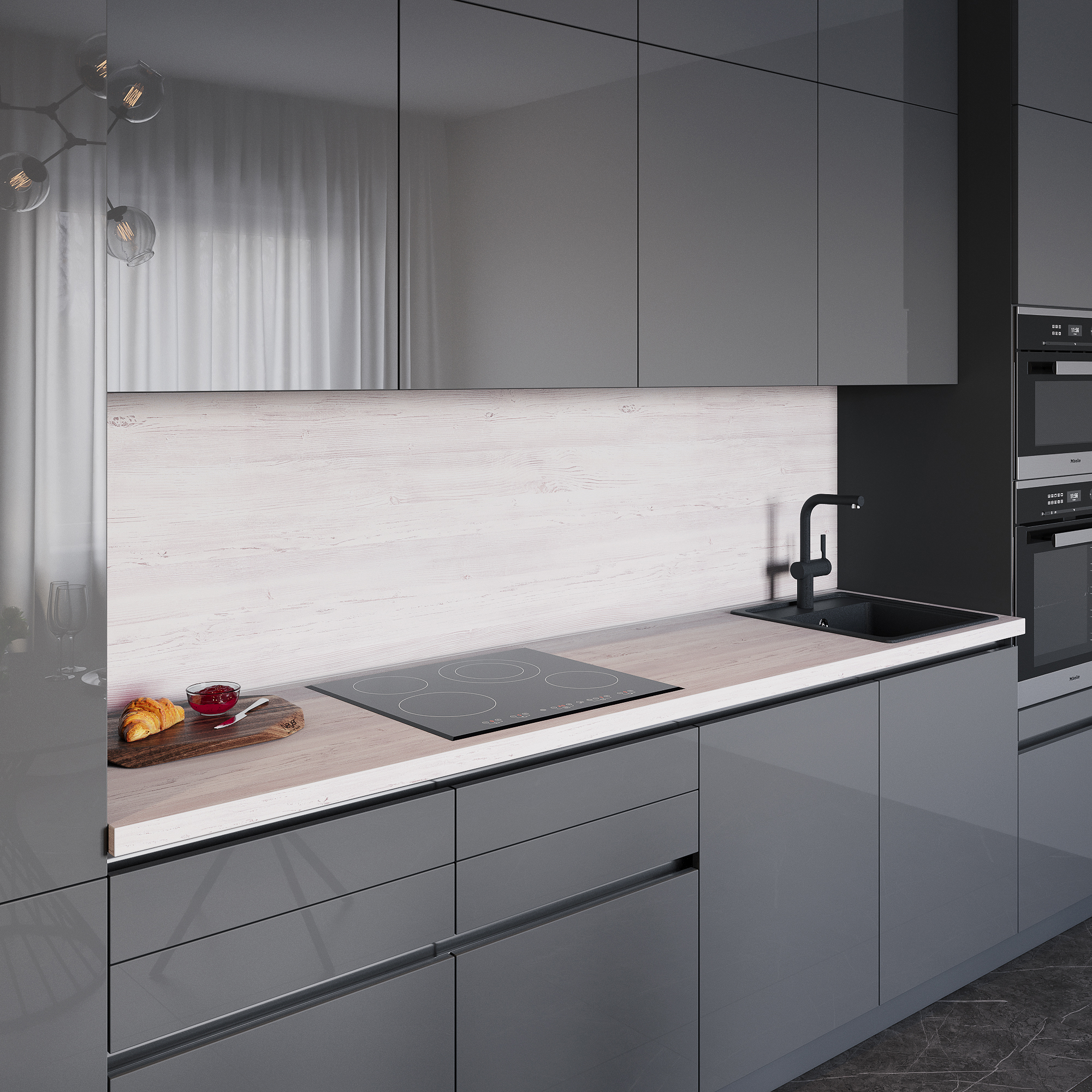 Изображение товара Комплект столешница и стеновая панель для кухни Slotex 240x60 см ДСП Фатеж
