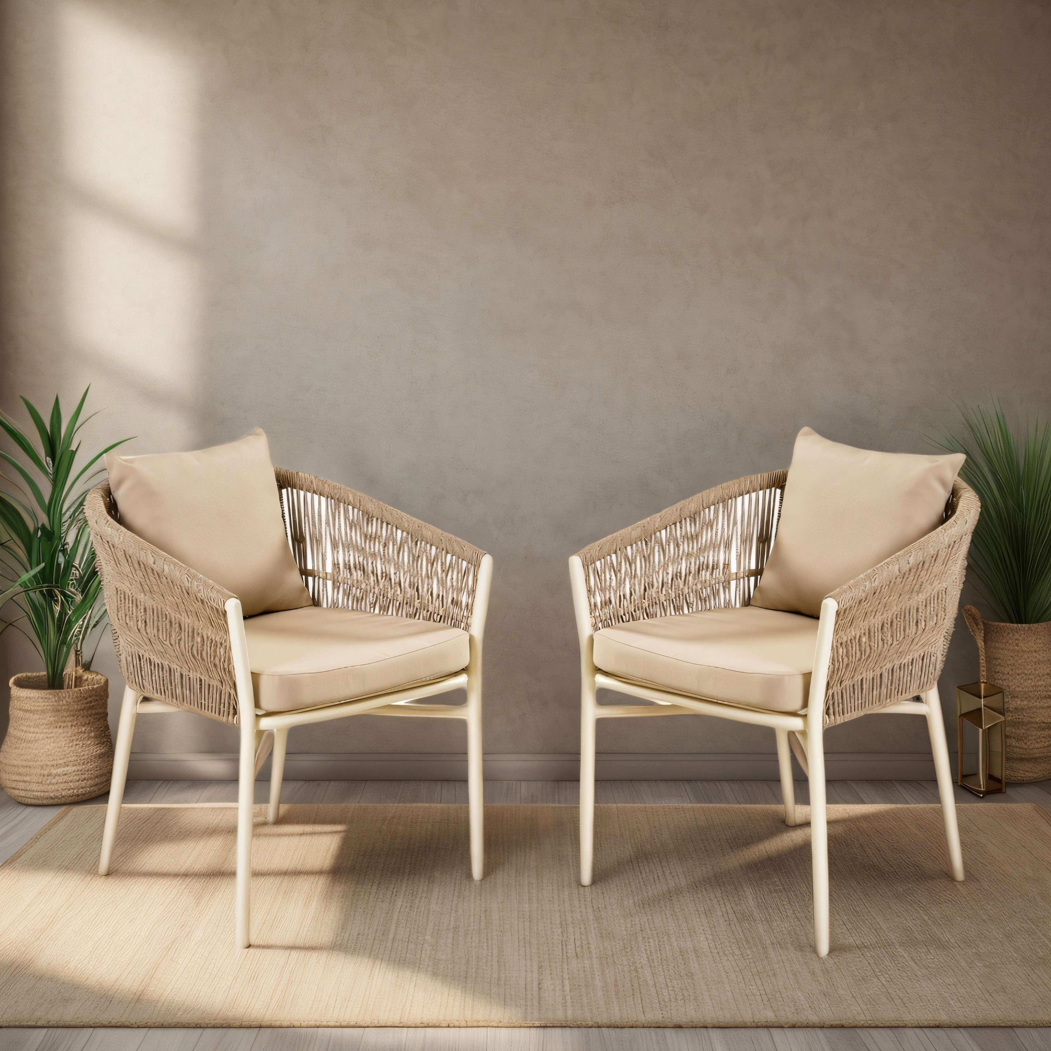 Изображение товара Кресло садовое Aiko Zoe 62 см x 69 см x 79 см искусственный ротанг бежевый