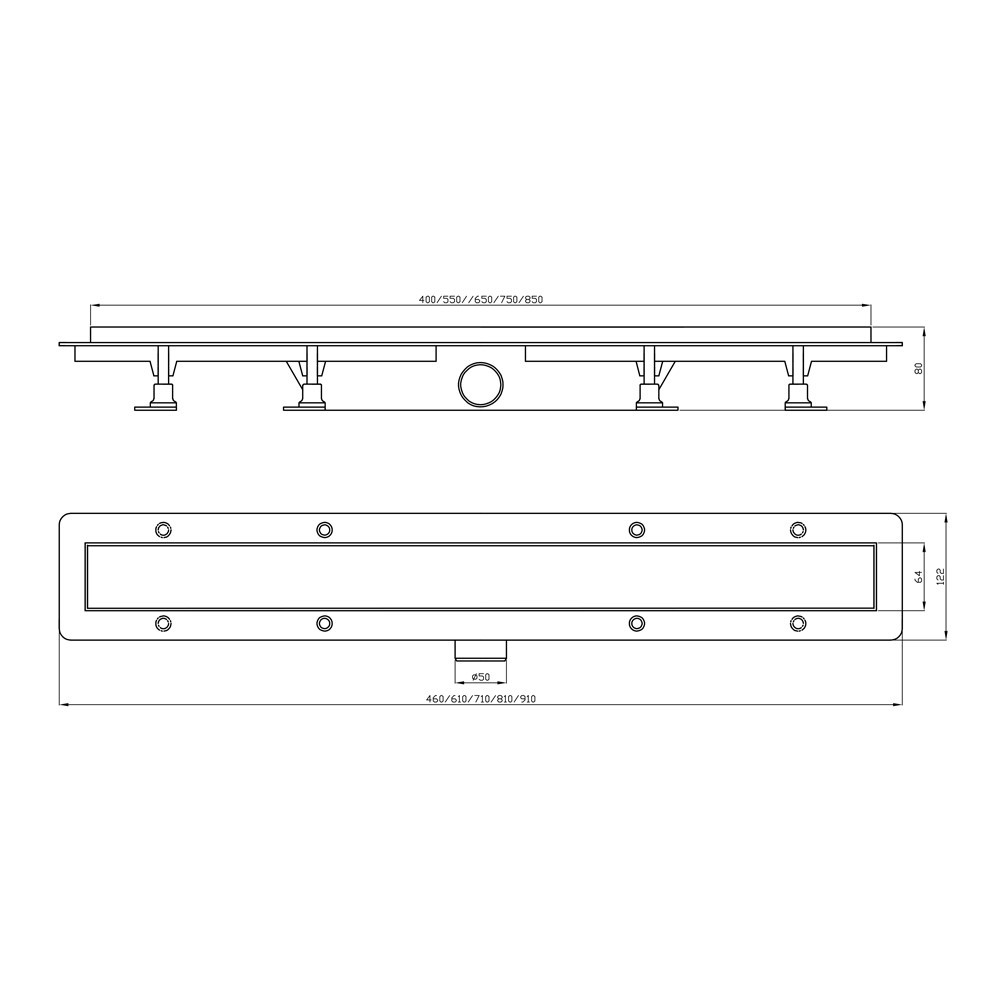 Изображение товара Душевой трап Plastbrno Design 4 SZA 61x12.2 см комбинированный затвор