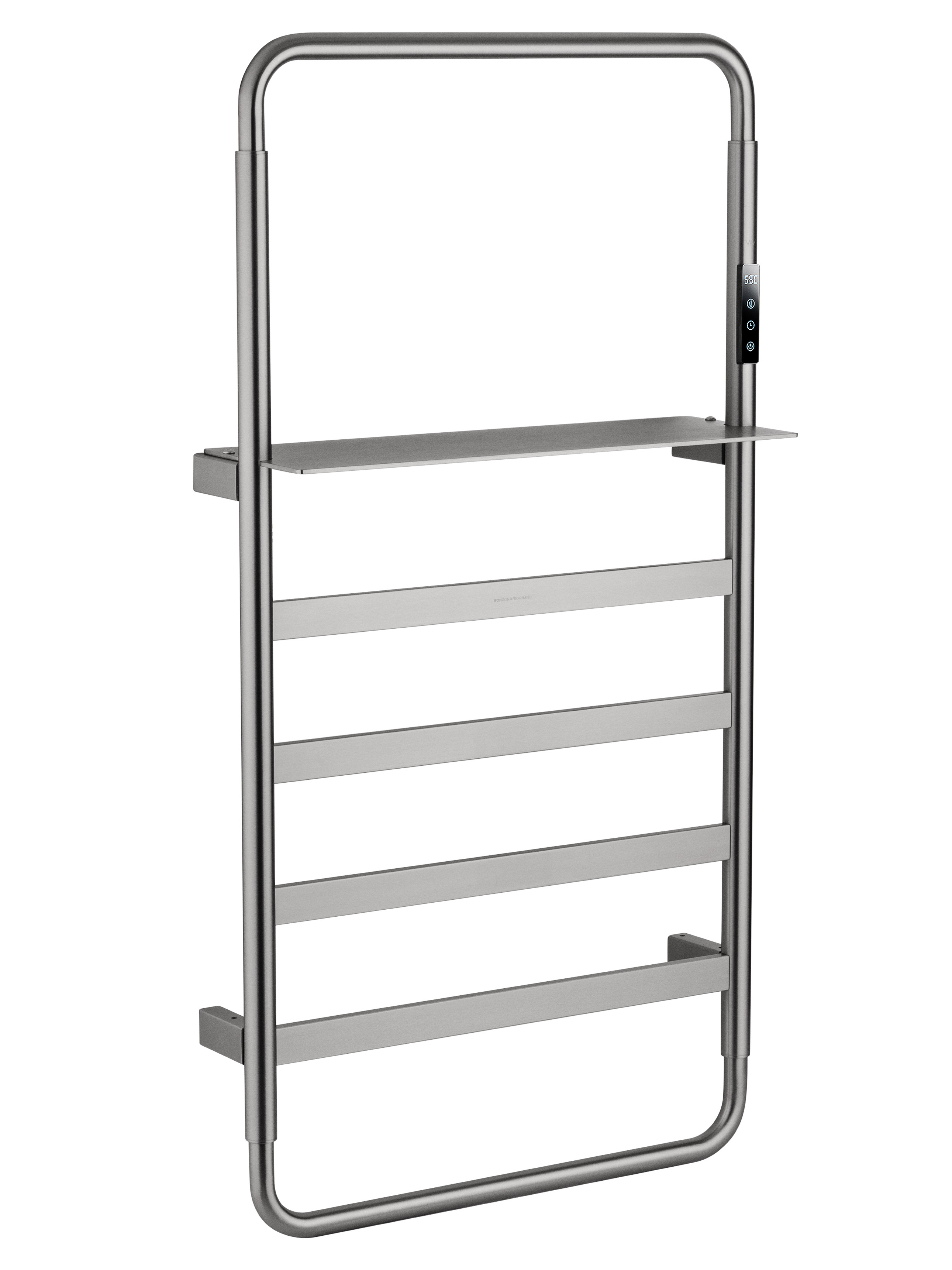 Изображение товара Электрический полотенцесушитель WONZON WOGHAND DÜSSELDORF 60 Вт никель с полкой и терморегулятором