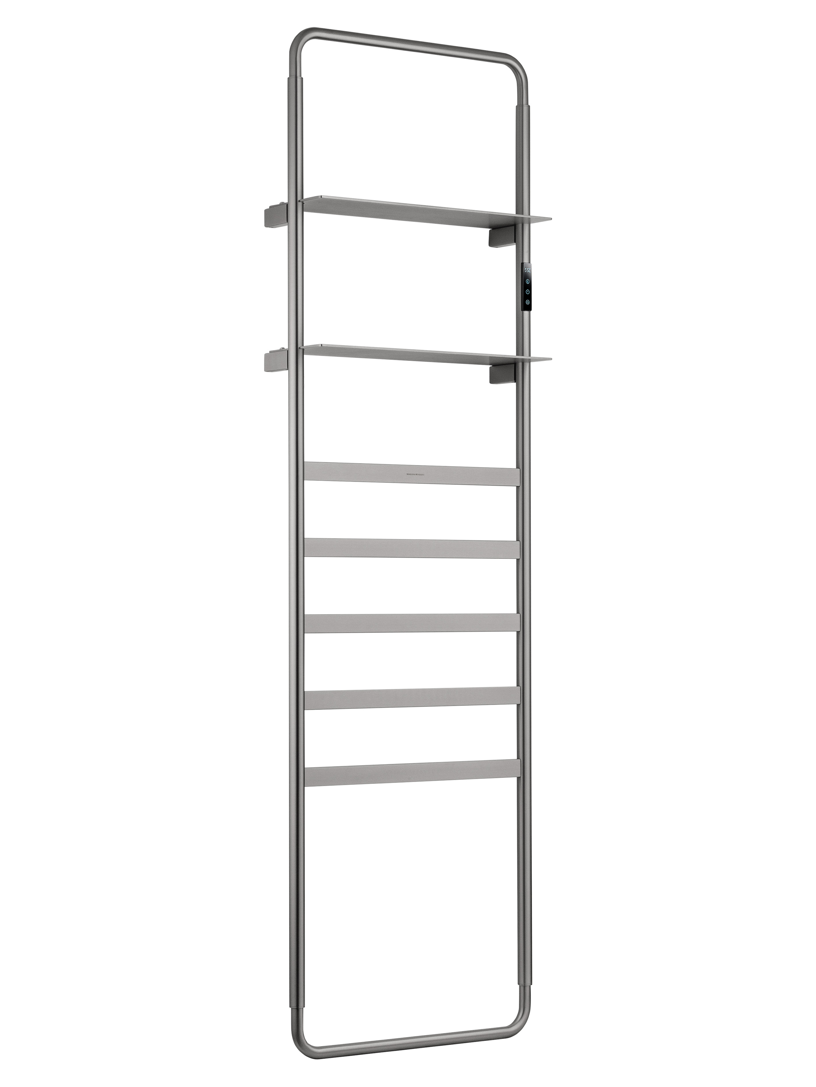 Изображение товара Полотенцесушитель электрический Wonzon & woghand 475x1620 мм 60 Вт с терморегулятором и полкой Лесенка цвет никель