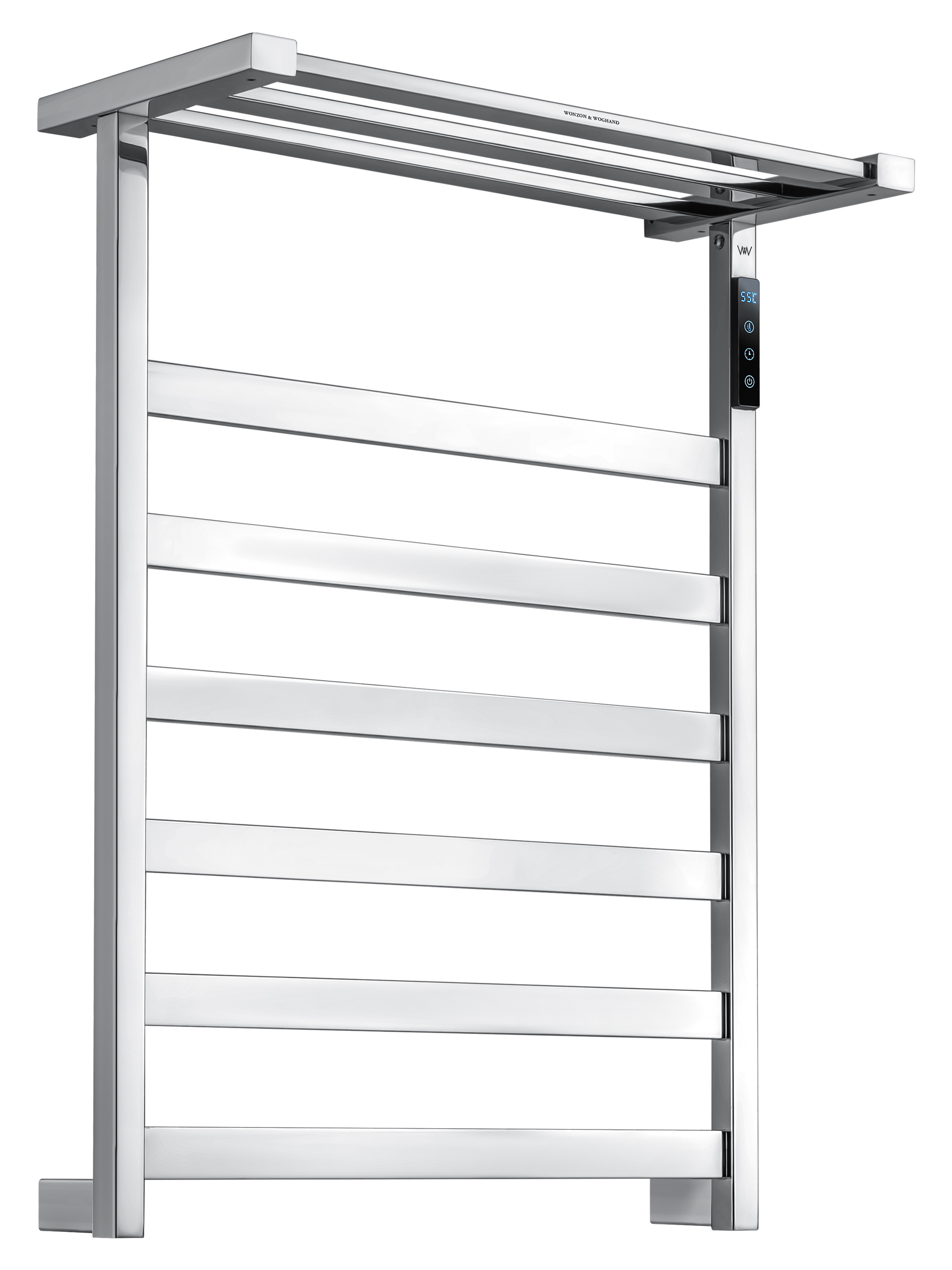 Изображение товара Электрический полотенцесушитель Wonzon & Woghand Frankfurt 60 Вт хром с полкой