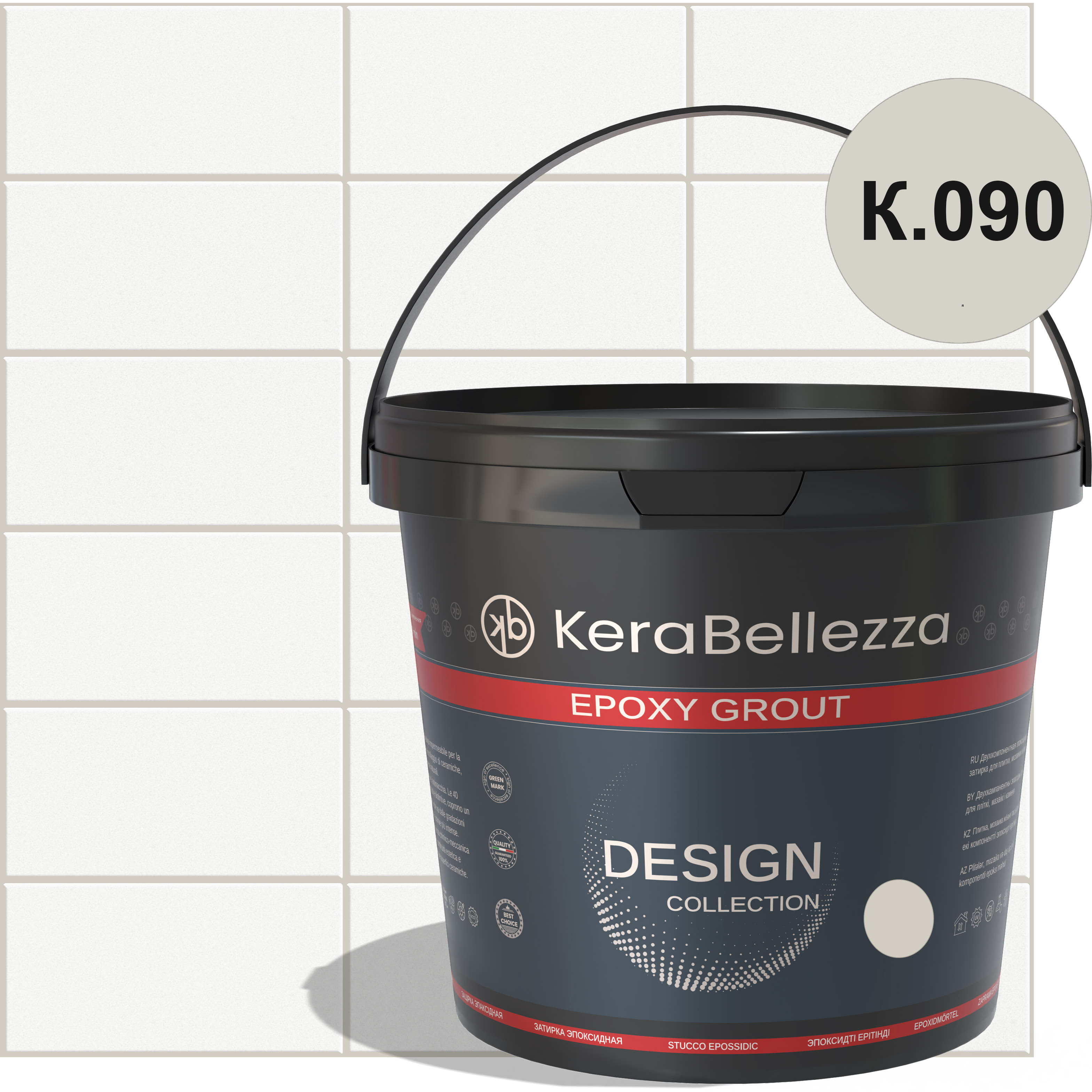 Изображение товара Цветная эпоксидная затирка KeraBellezza Design 090 Серебряный Крайола 0.33 кг
