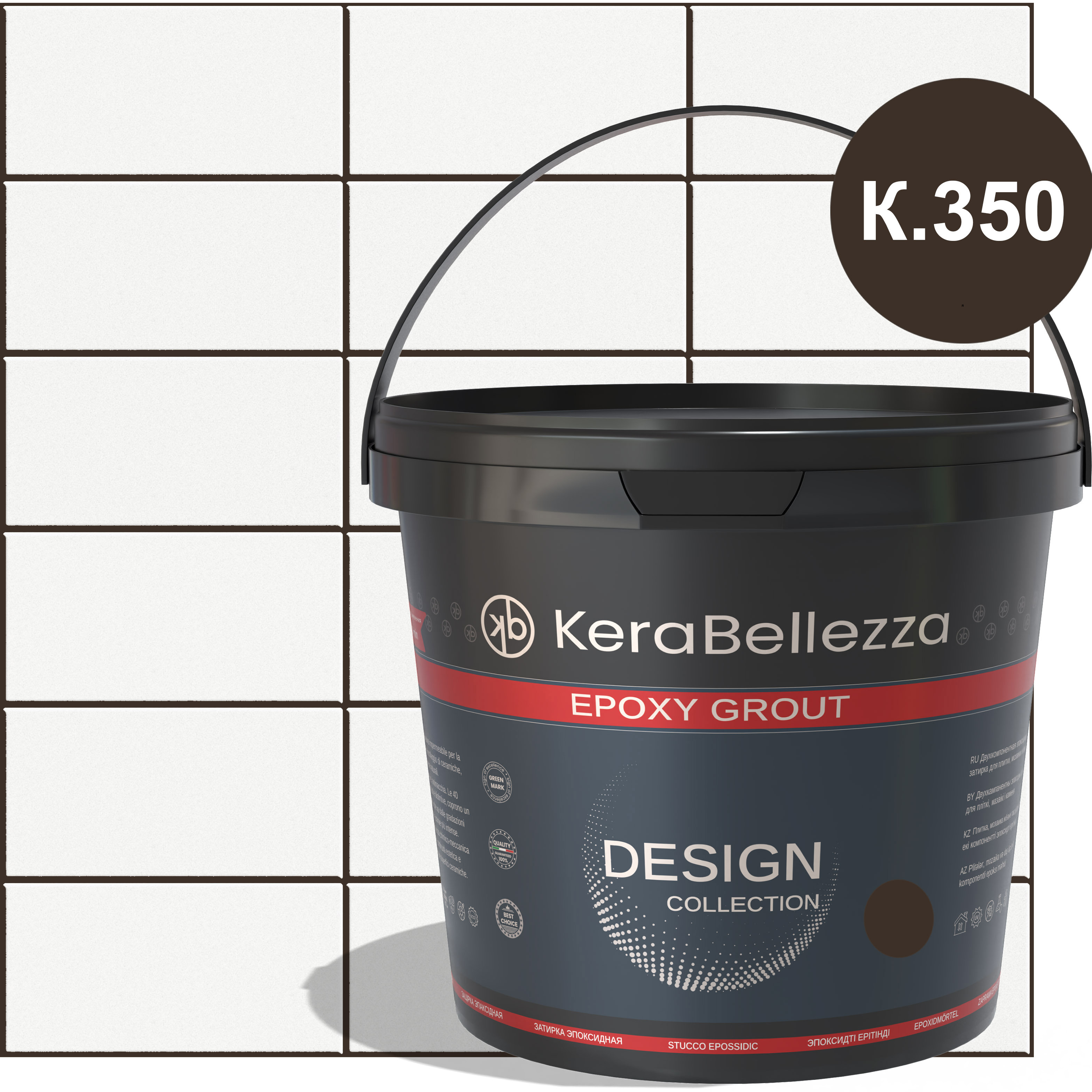 Изображение товара Цветная эпоксидная затирка KeraBellezza Design 350 Тусклый серый 1 кг