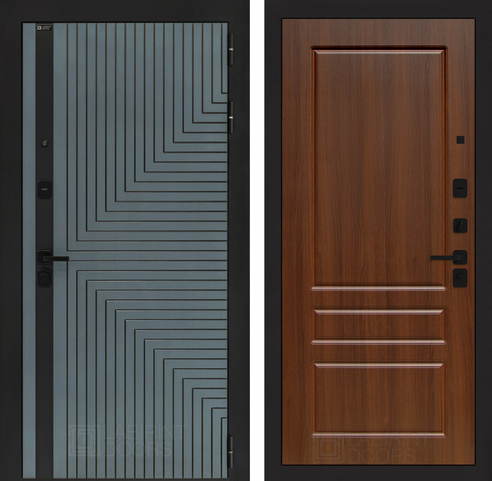 Изображение товара Входная дверь Лабиринт Кредор П03 правый 205x88 серо-зеленая с патиной