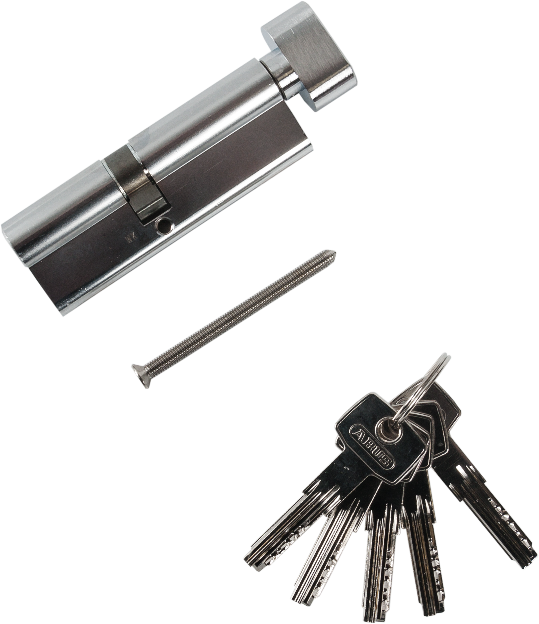 Цилиндр Abus KD6N Z40/K50, 40x50 мм, ключ/вертушка, цвет никель - 2