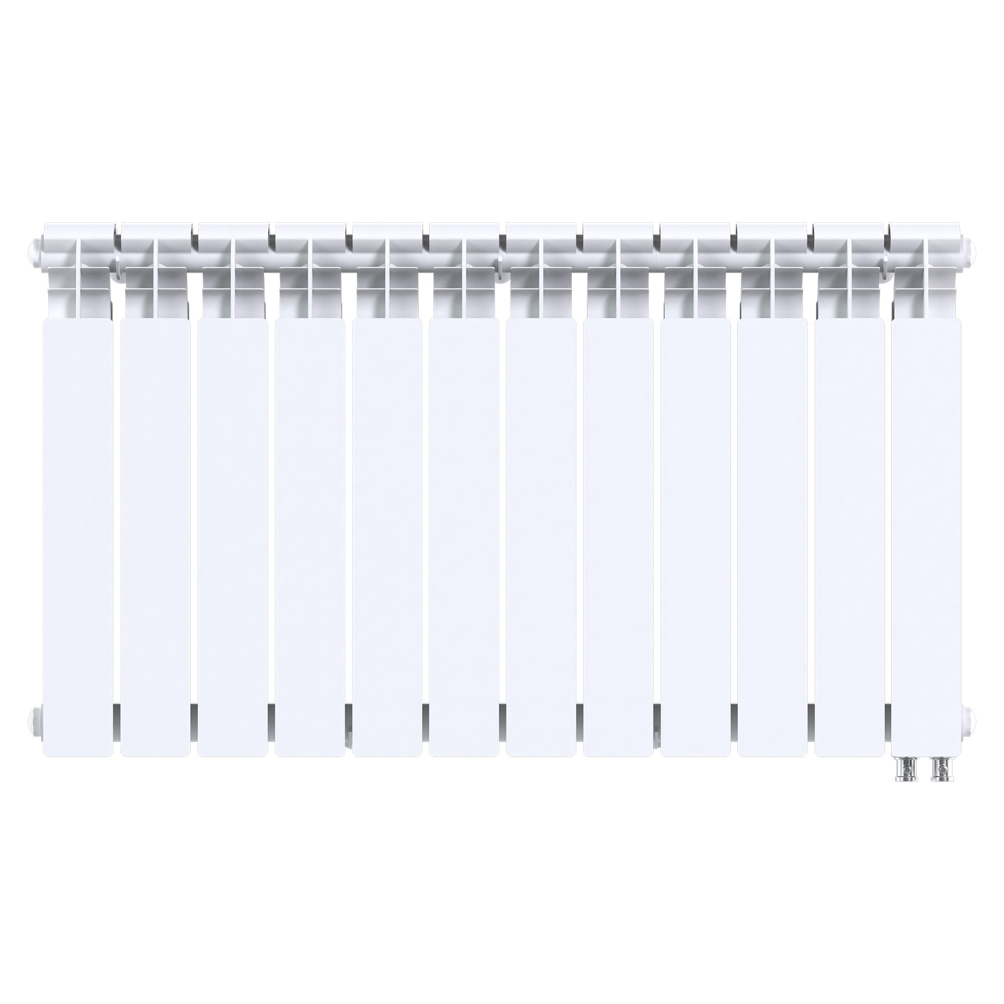 Изображение товара Радиатор секционный Le Heat Bimetal 500/100 12 секций нижнее подключение белый