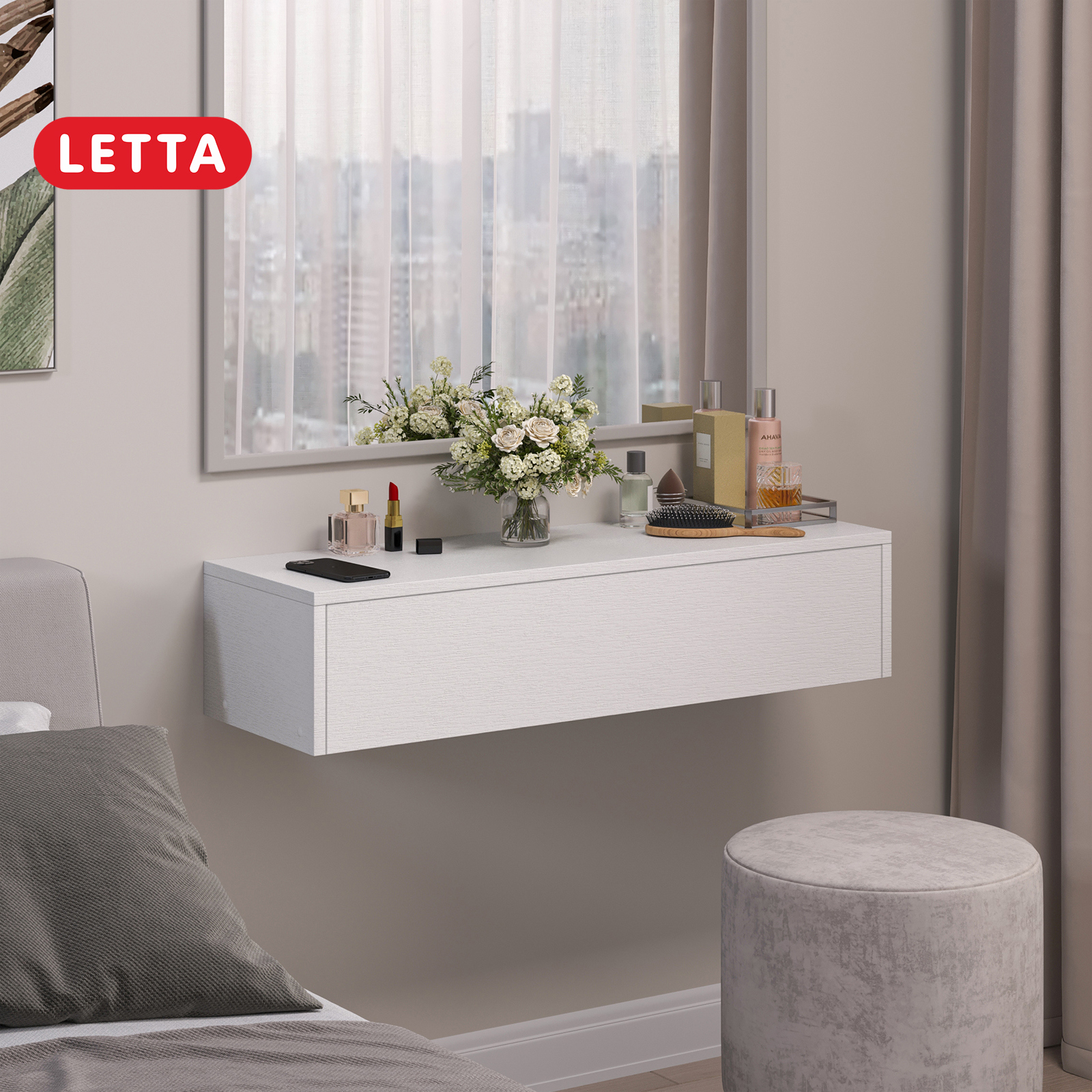Изображение товара Консоль Letta Мальта 91x20x29 см подвесная мебель для дома и офиса