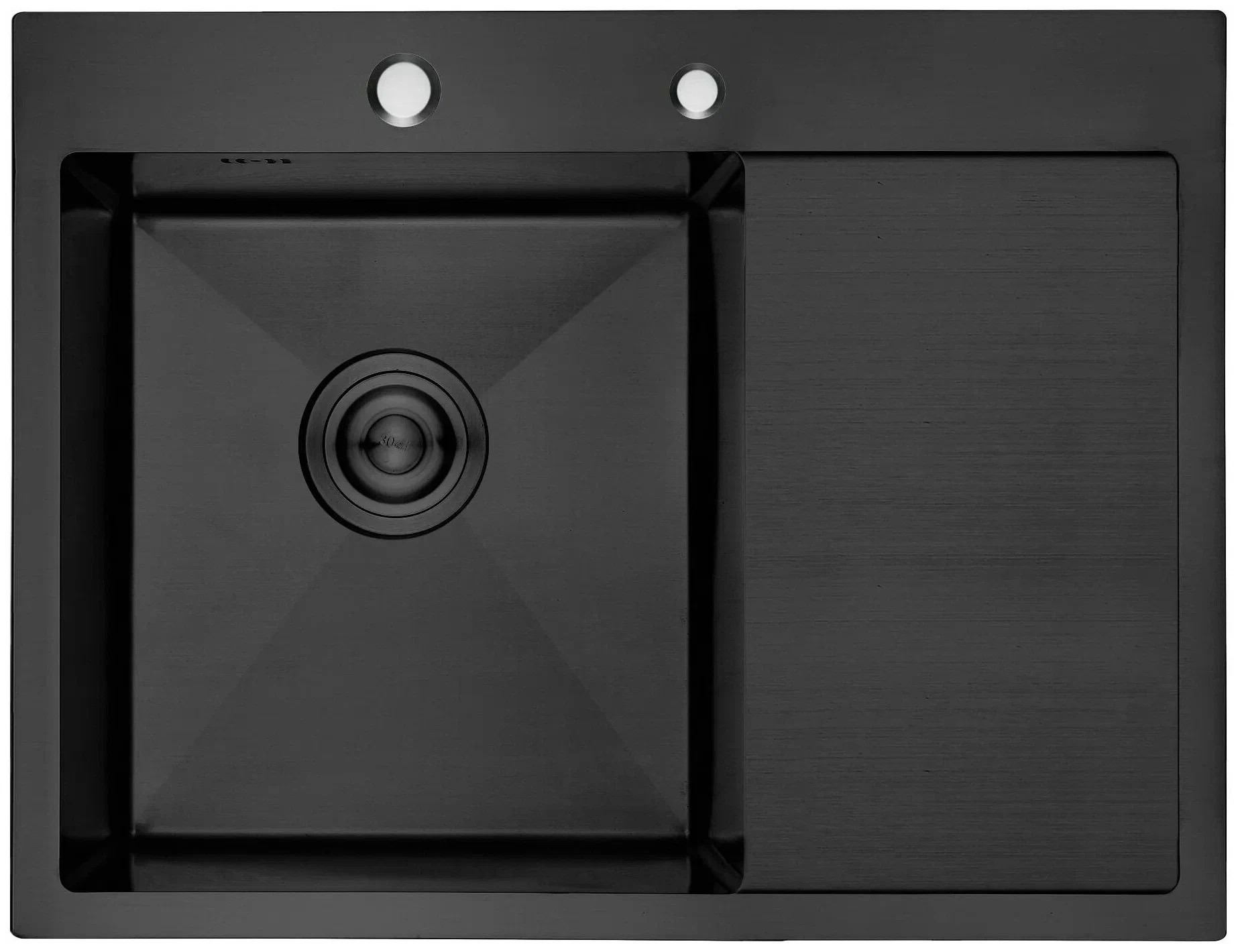 Изображение товара Накладная кухонная мойка Gerhans K35848B-L 48x58 см нержавеющая сталь черный глянец
