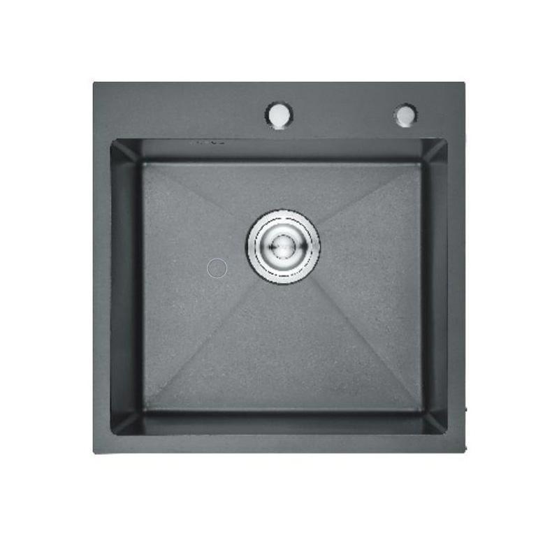 Изображение товара Врезная кухонная мойка Gerhans K36050B 55x40 см нержавеющая сталь Черный глянец