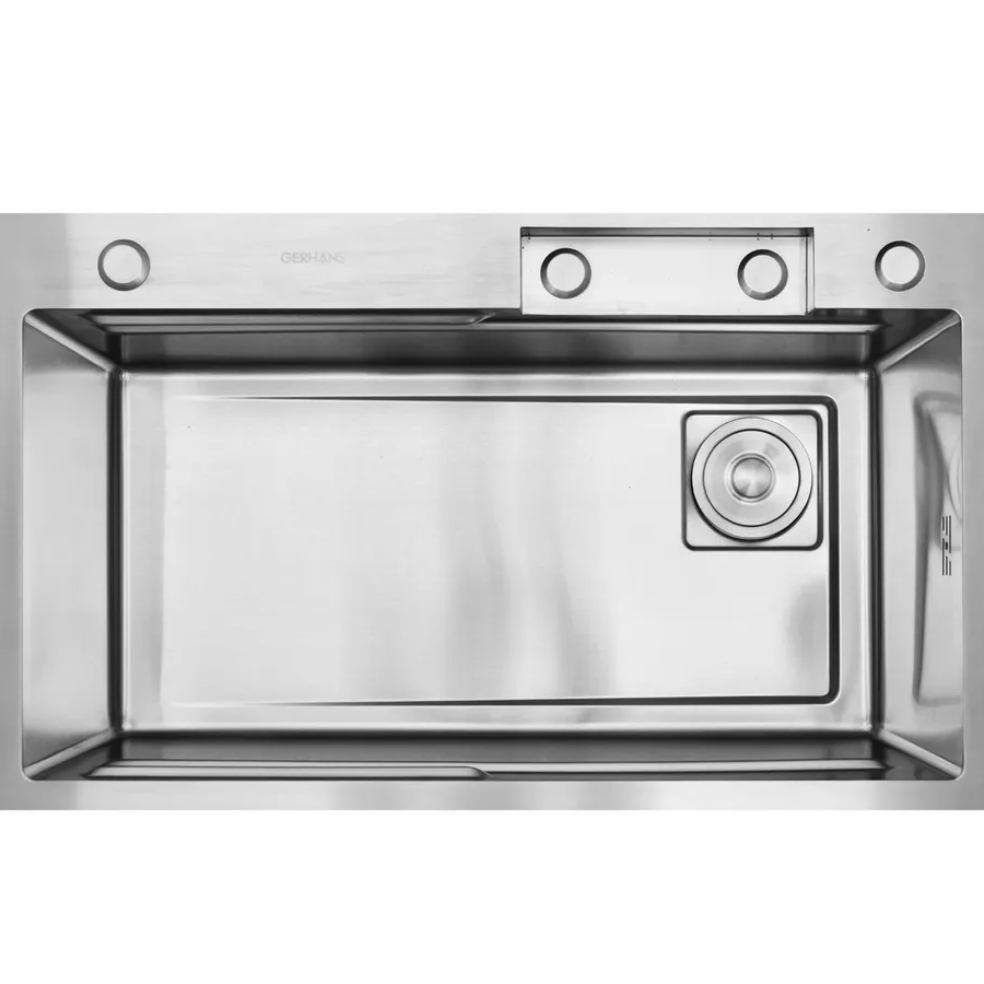 Изображение товара Мойка для кухни Gerhans K37545 45x75 см глубина чаши 22 см нержавеющая сталь цвет сатин