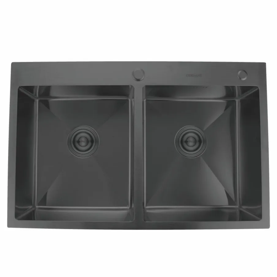 Изображение товара Мойка для кухни Gerhans K37850B-S 51x78 см глубина чаши 22 см нержавеющая сталь цвет графит