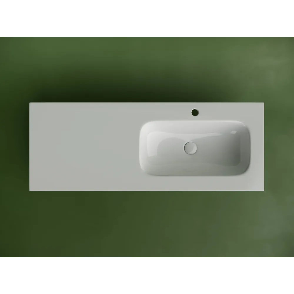 Изображение товара Раковина накладная мебельная Ceramicanova Grace прямоугольная 121см с чашей справа CN7021