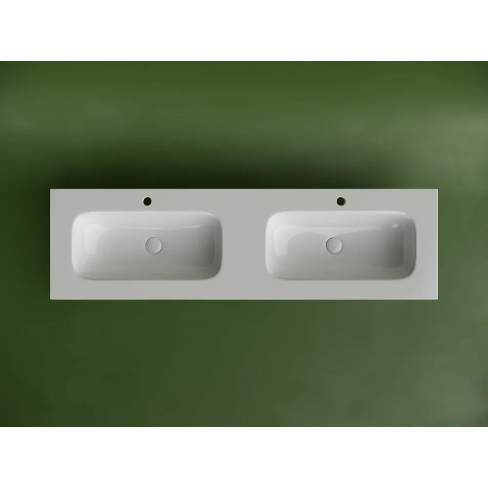Изображение товара Раковина накладная мебельная Ceramicanova Grace прямоугольная 161см с двумя чашами и CN7023