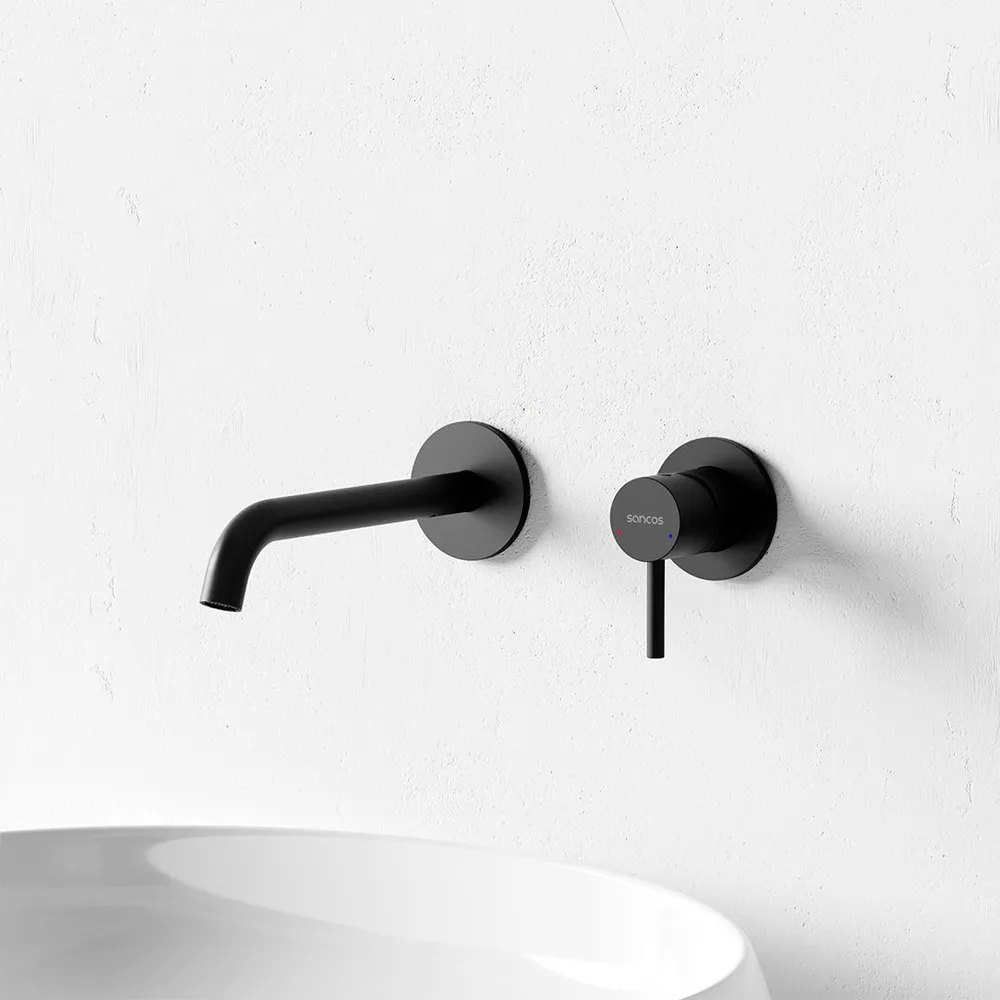 Изображение товара Смеситель для раковины SANCOS Etna SC9004MB с внутренней частью черный матовый