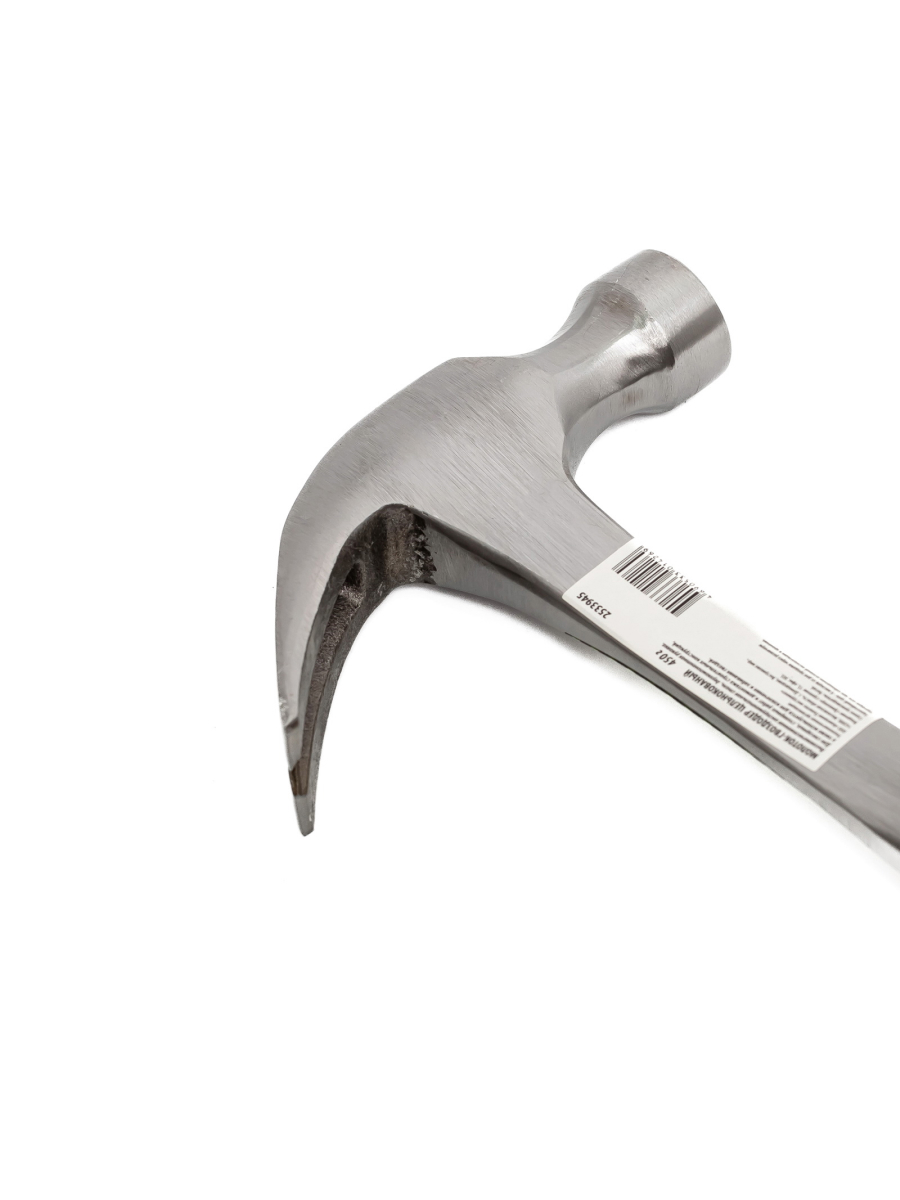 Изображение товара Молоток-гвоздодер Pobedit 2533945 с обрезиненной рукояткой 450 г