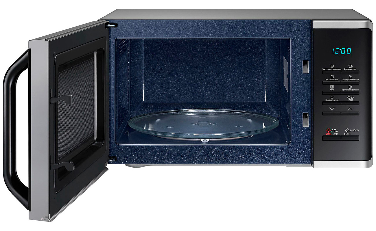 Изображение товара Микроволновая печь Samsung MS23K3513AS/BW 23 л серебристая с функциями разморозки и поддержки тепла