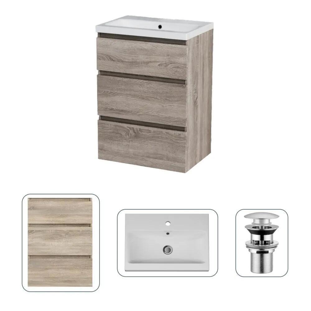 Изображение товара Тумба с раковиной Am.pm M91FSX0602WC060OFWG-164 Gem S 60 см бежевый Германия