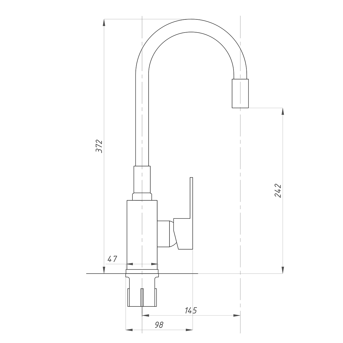 Изображение товара Смеситель Tsarsberg 275053 ТSB-732-BL02 Черный/Хром
