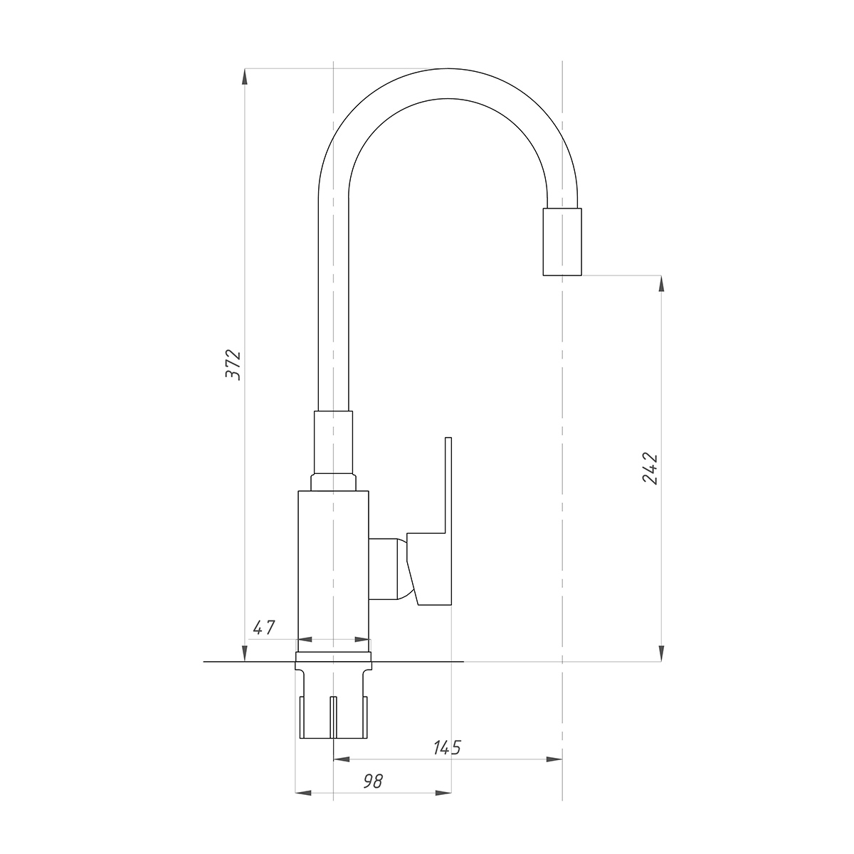 Изображение товара Смеситель для кухни Tsarsberg 275055 поворотный излив 24 см белый хром